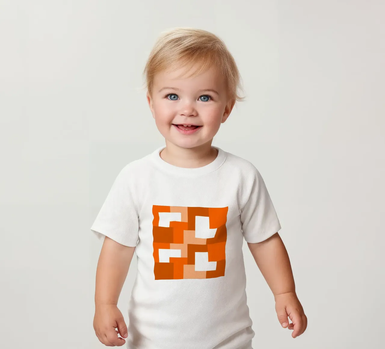 Orange square tiles maglietta neonato da baobabprintstore