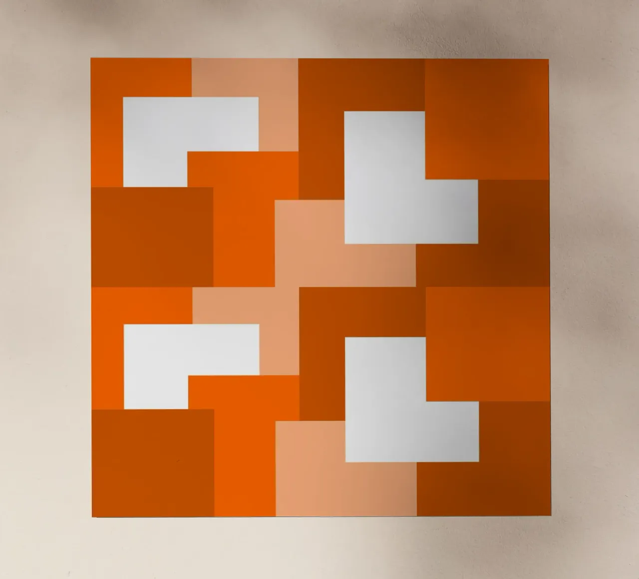 Orange square tiles pellicola backlit da baobabprintstore