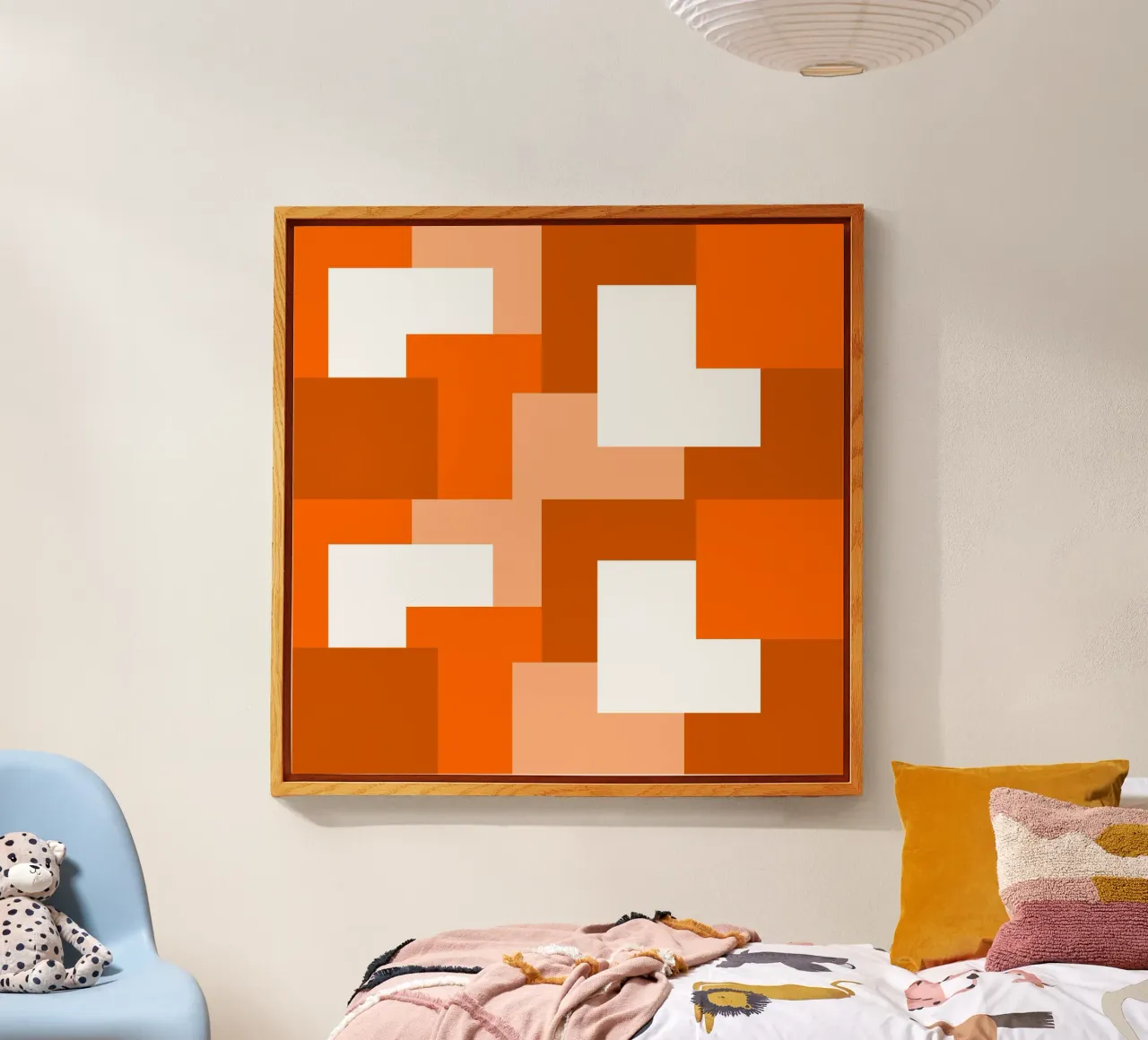 Orange square tiles plexiglass da baobabprintstore