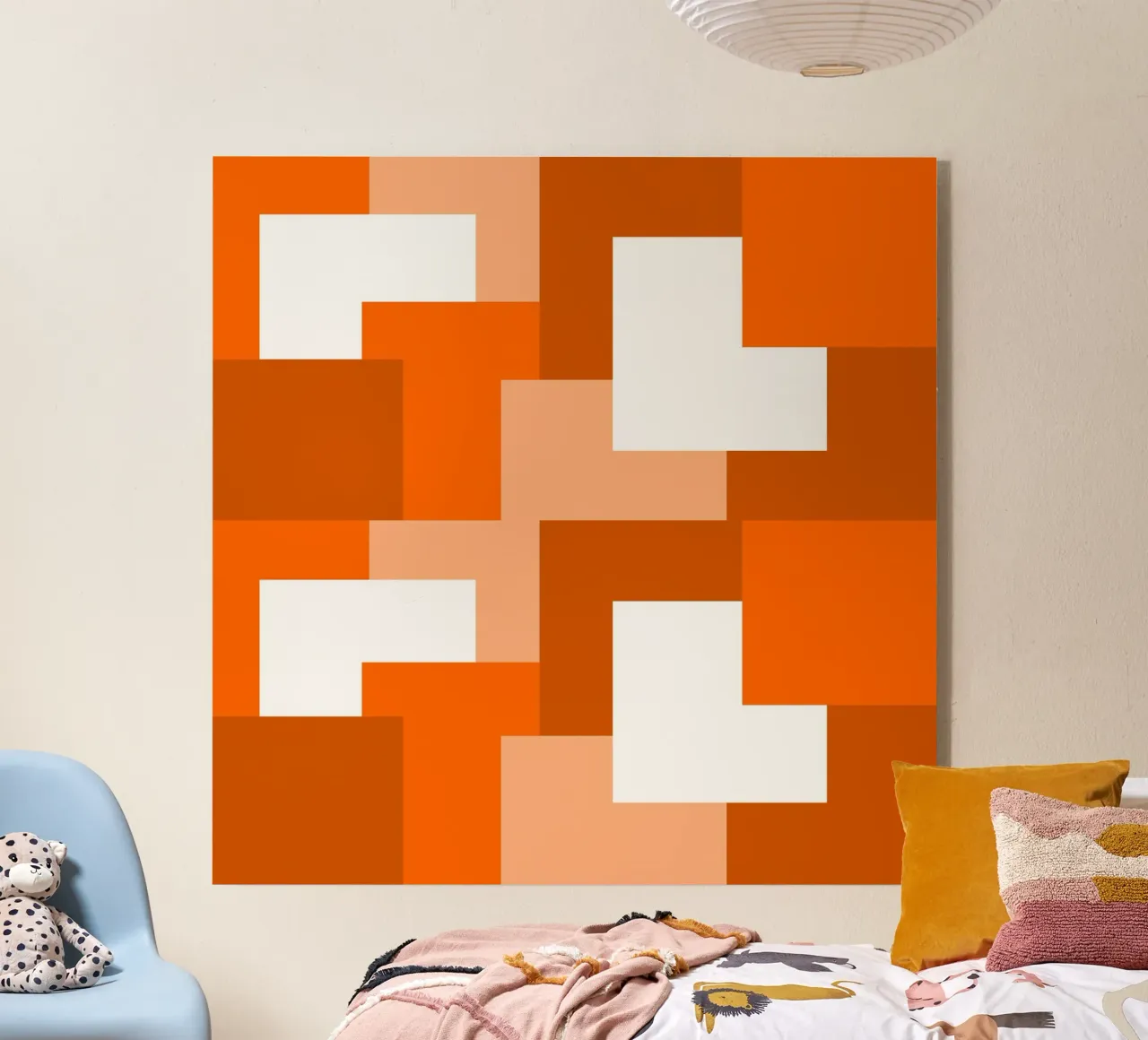 Orange square tiles plexiglass da baobabprintstore