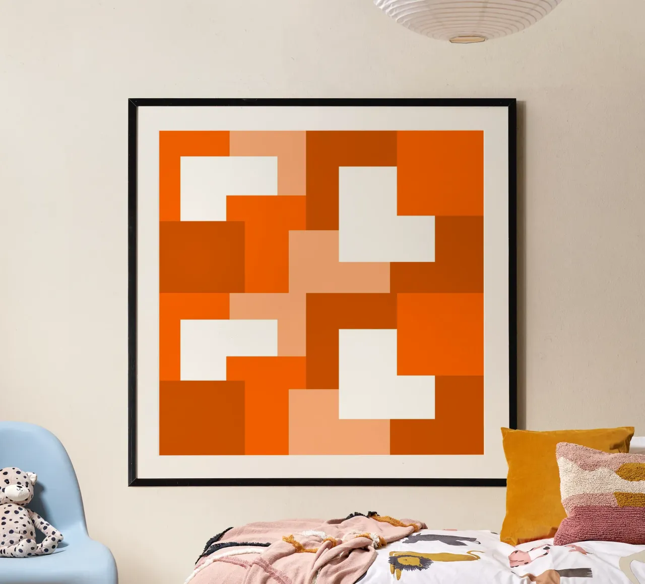 Orange square tiles carta hahnemühle da baobabprintstore