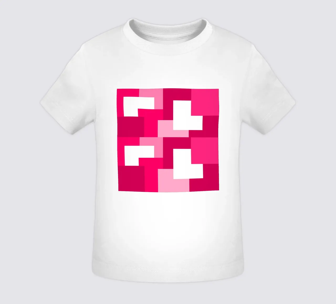 Pink square tiles maglietta neonato da baobabprintstore