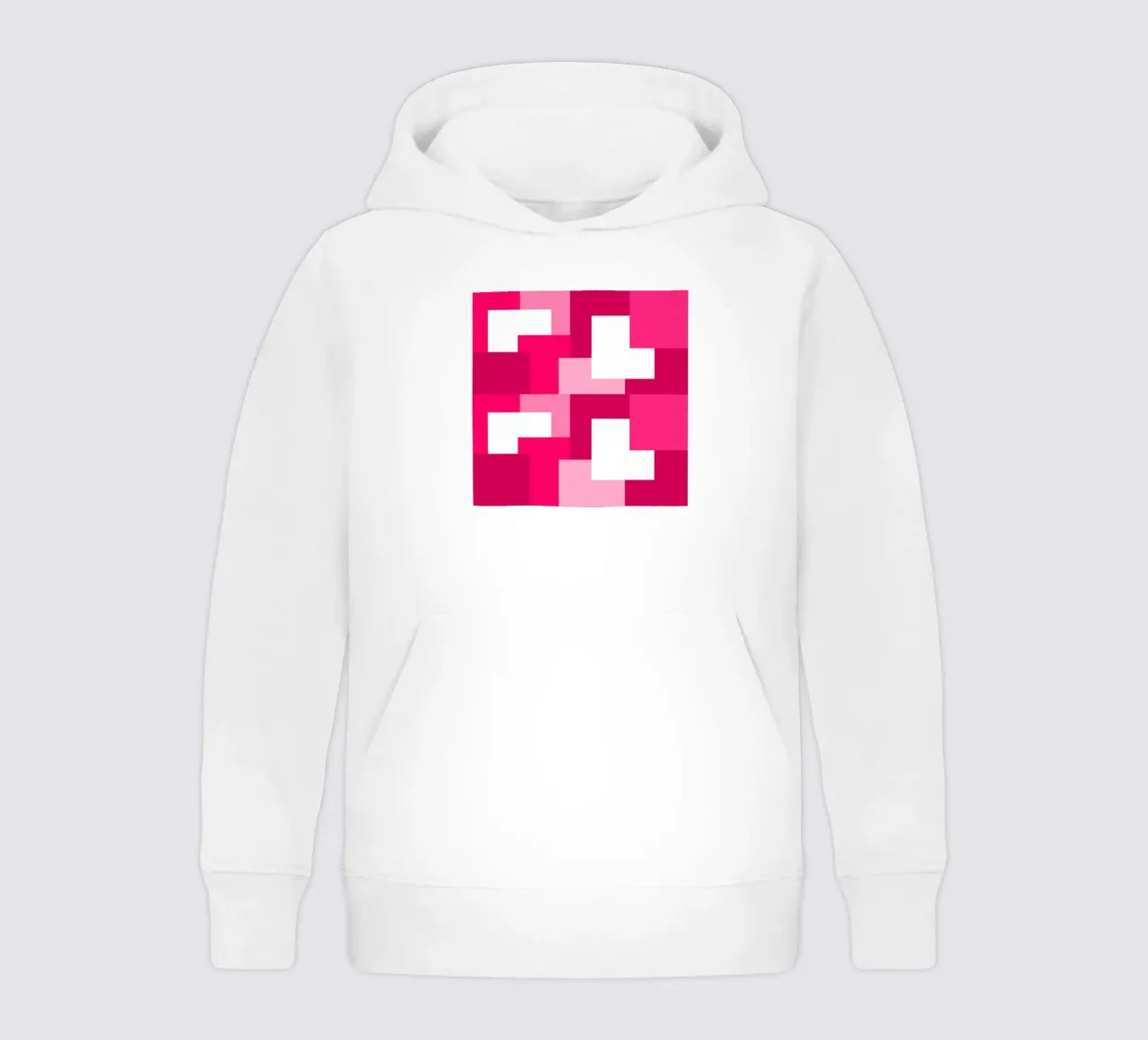 Pink square tiles felpa bambino con cappuccio da baobabprintstore