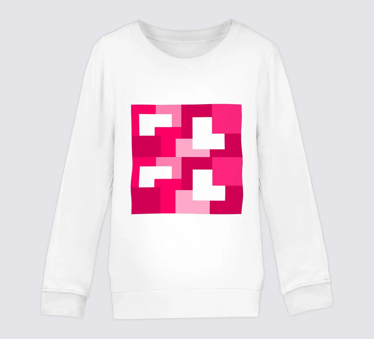 Pink square tiles felpa bambino da baobabprintstore