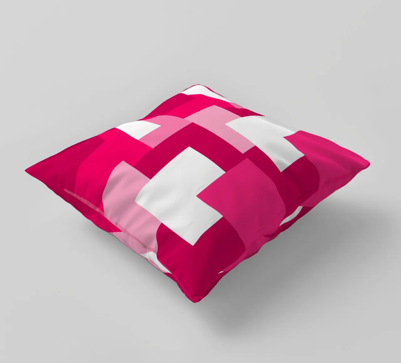 Pink square tiles cuscino da baobabprintstore