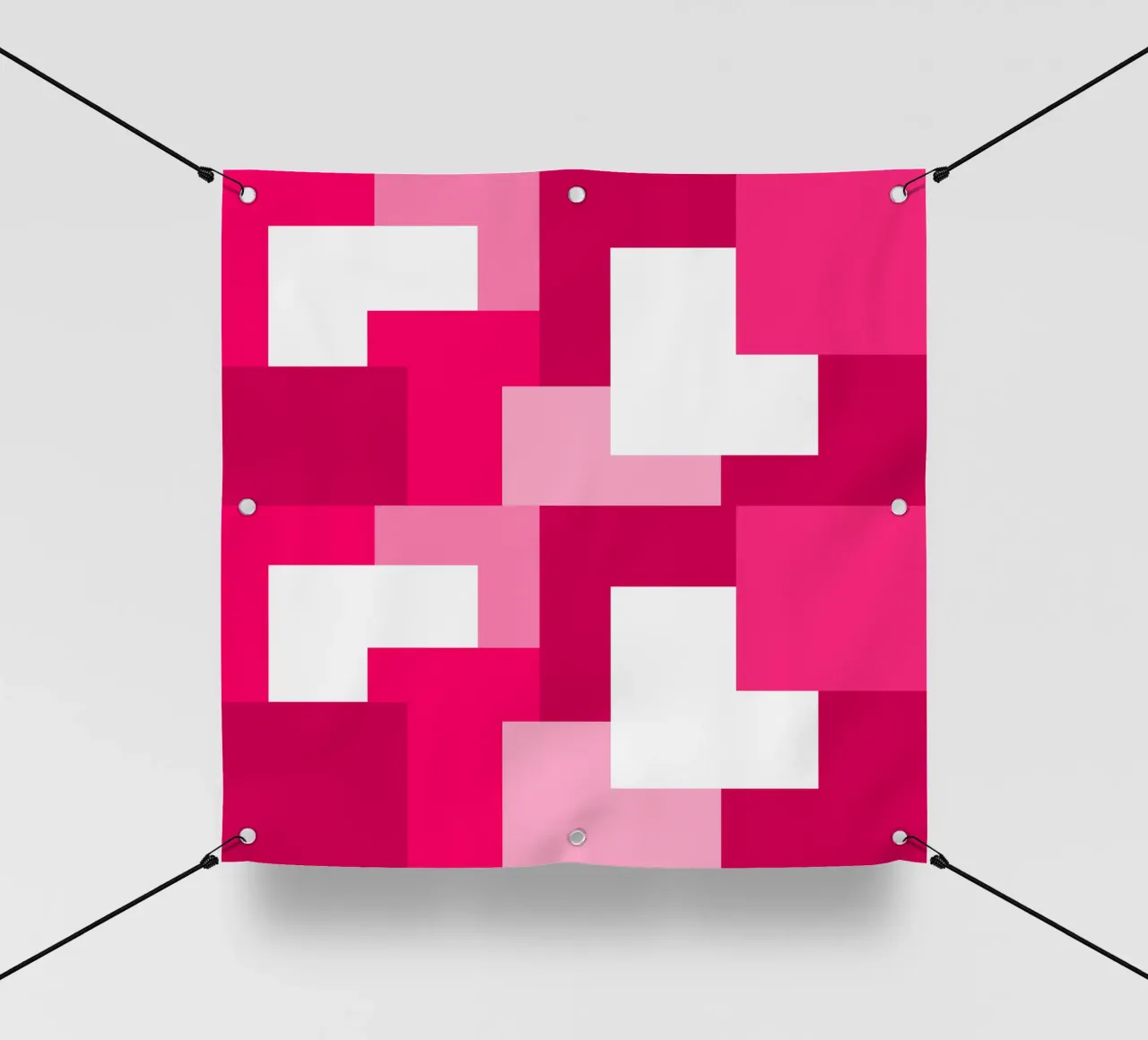 Pink square tiles telo in pvc da baobabprintstore
