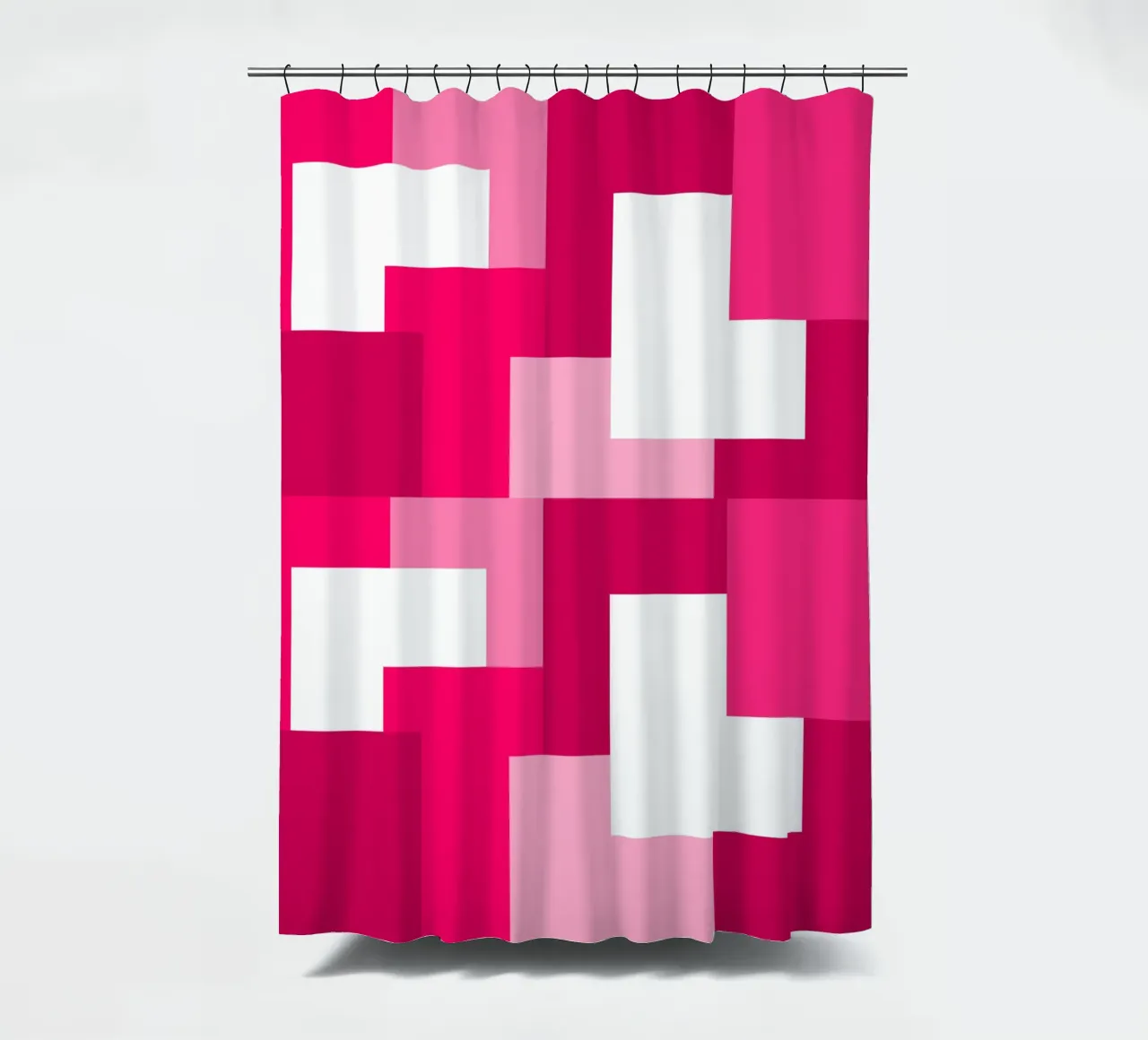 Pink square tiles tenda da doccia da baobabprintstore