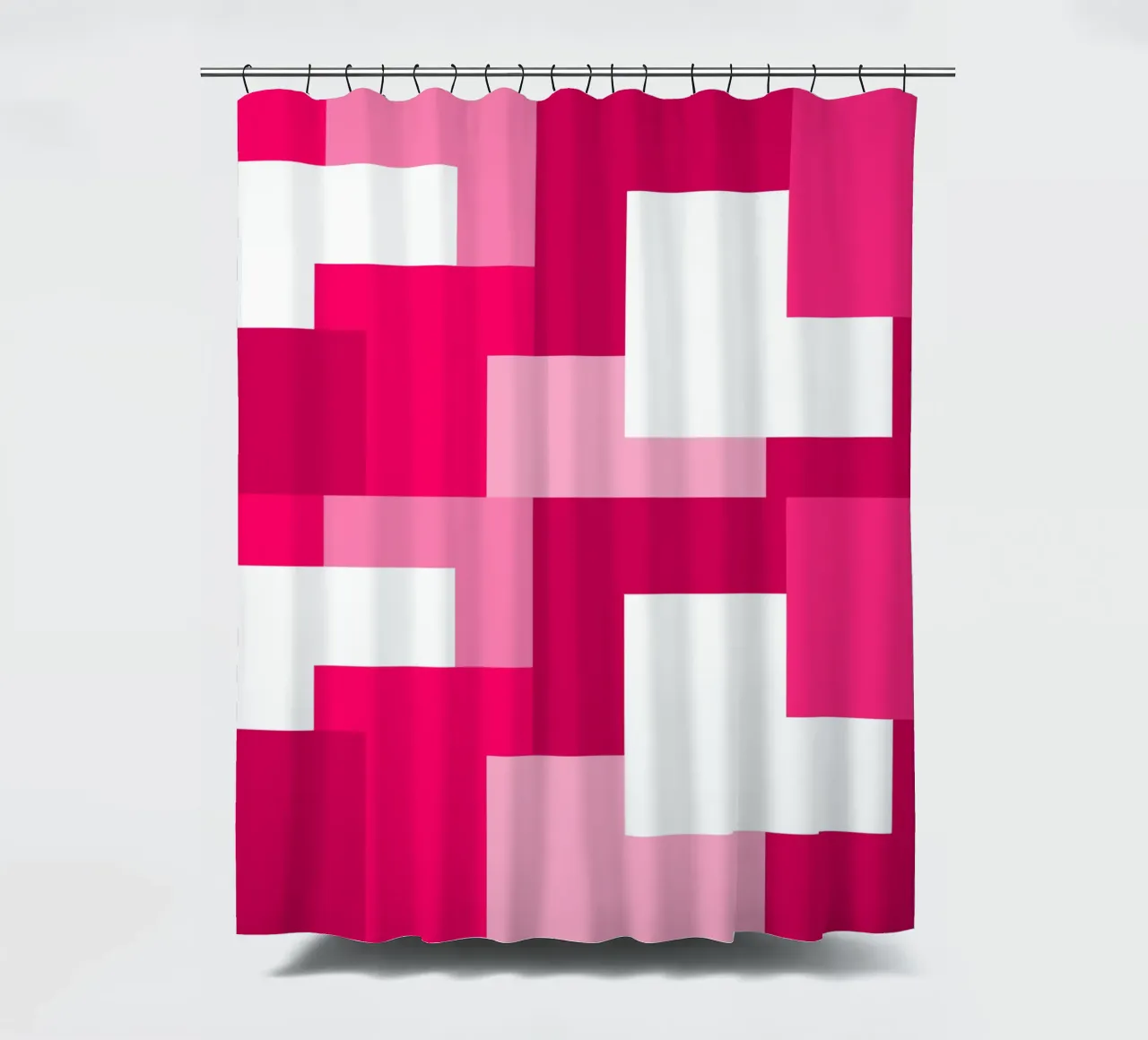 Pink square tiles tenda da doccia da baobabprintstore