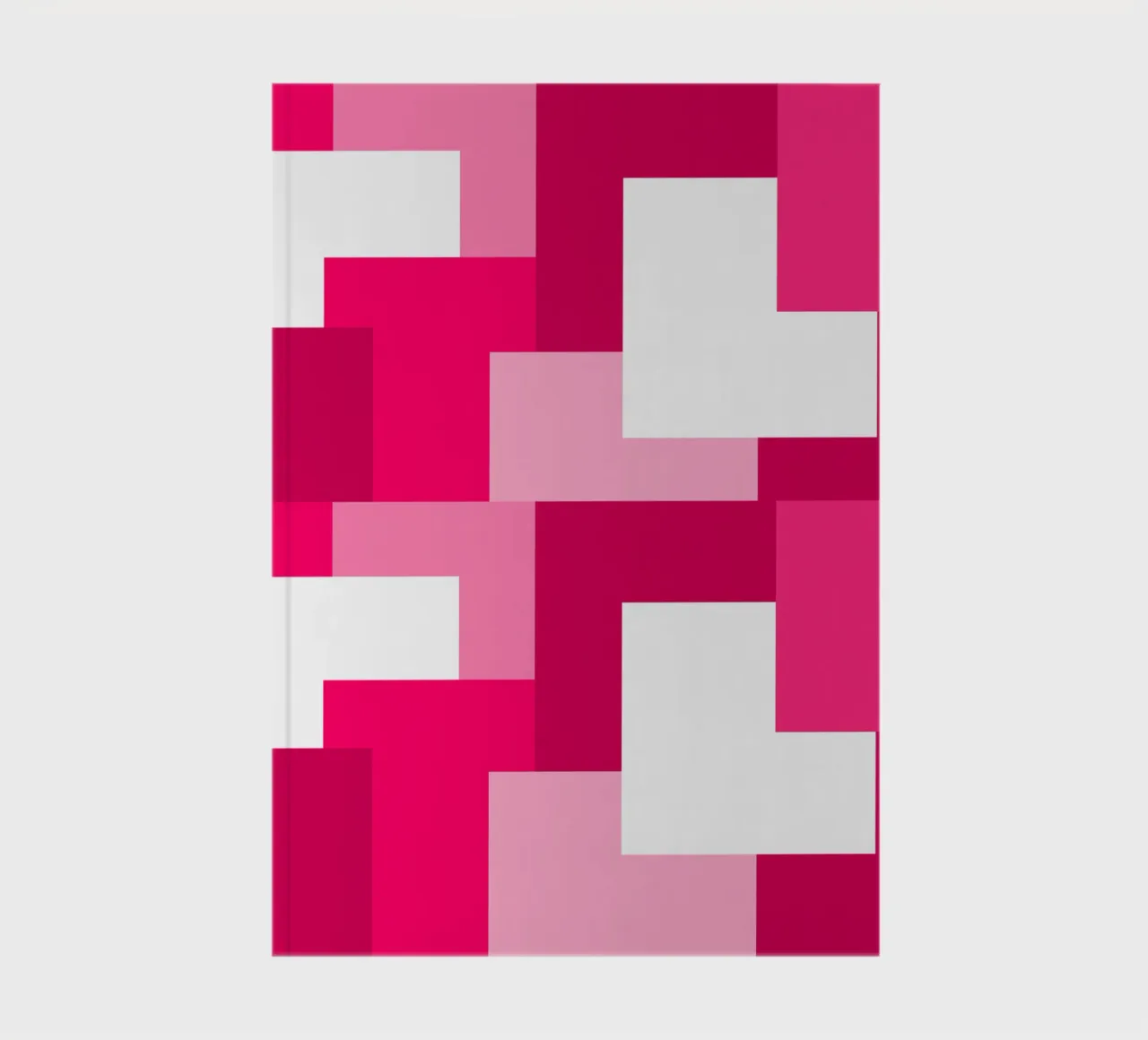 Pink square tiles notebook by baobabprintstore