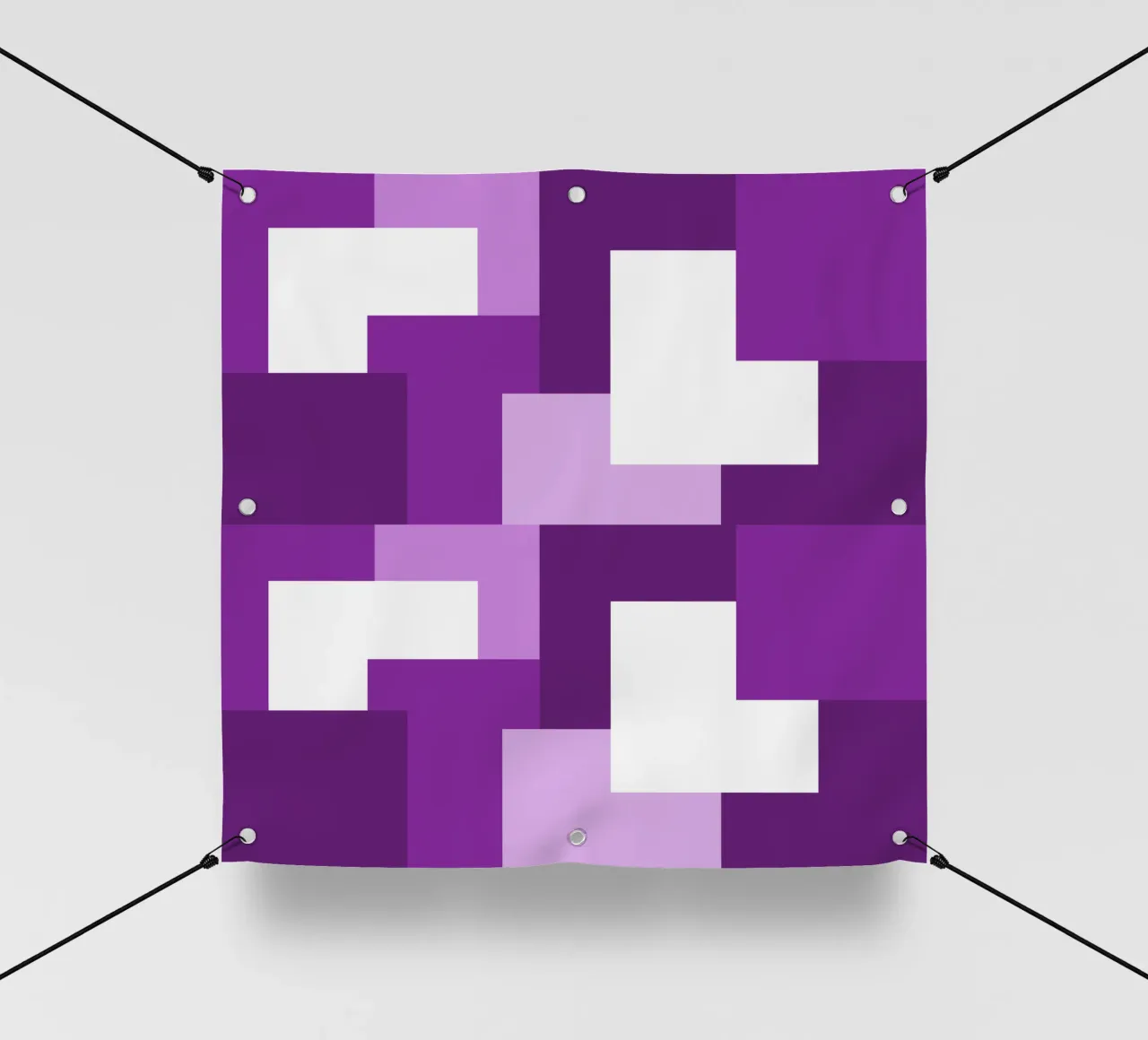 Purple square tiles telo in pvc da baobabprintstore