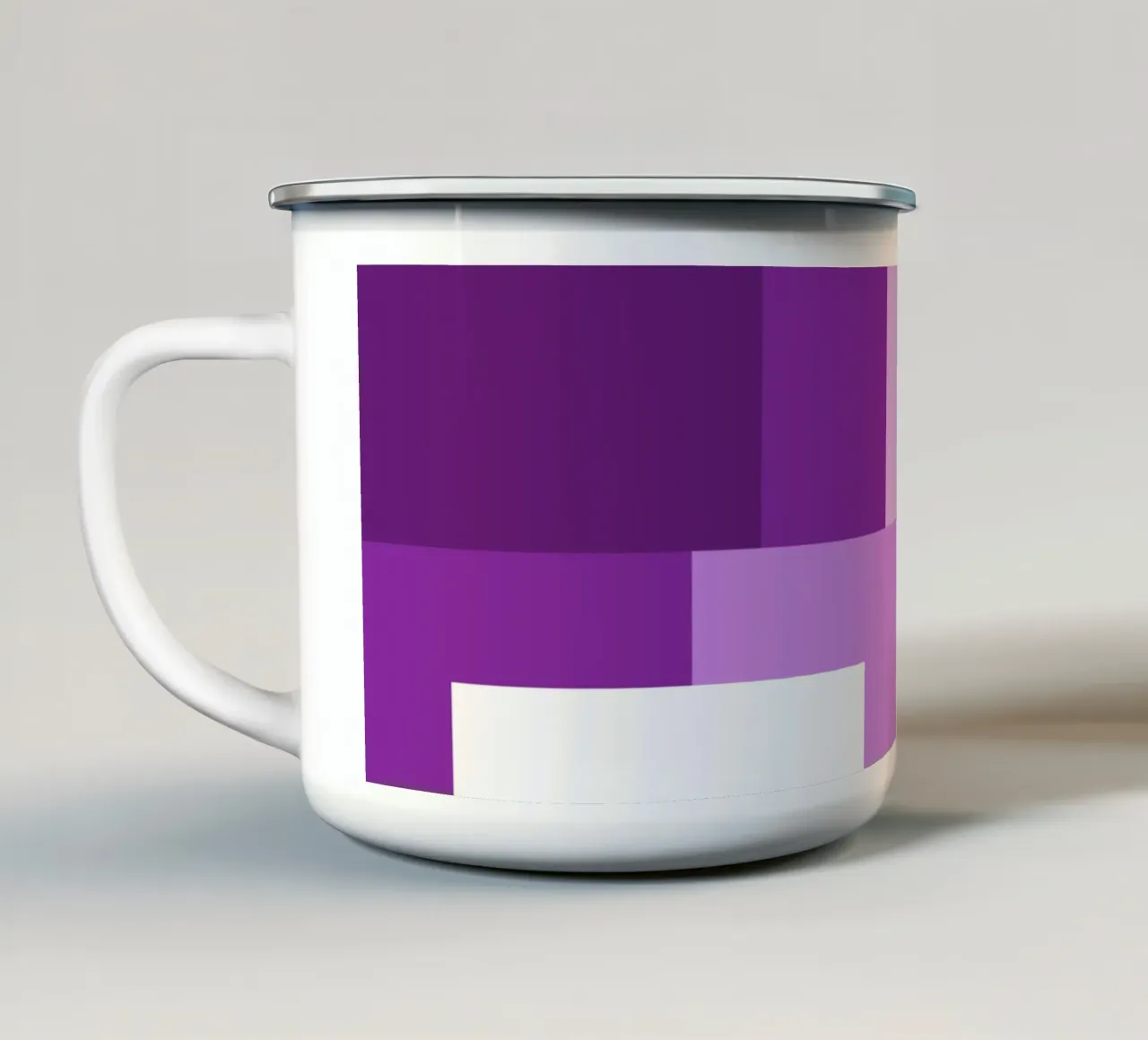 Purple square tiles tazza in smalto da baobabprintstore