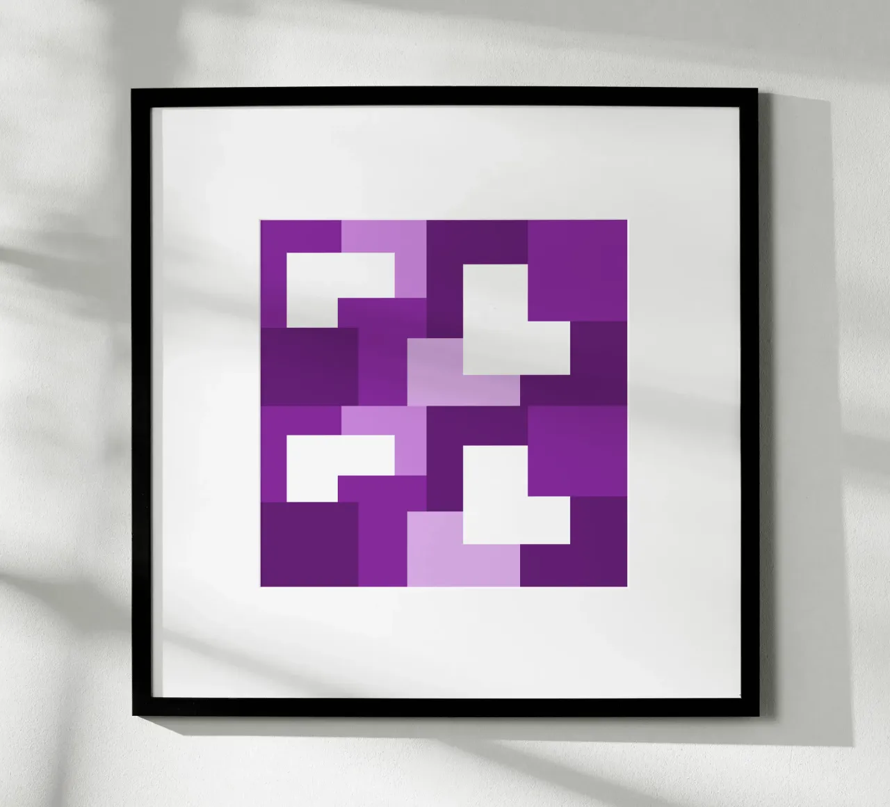 Purple square tiles poster da baobabprintstore