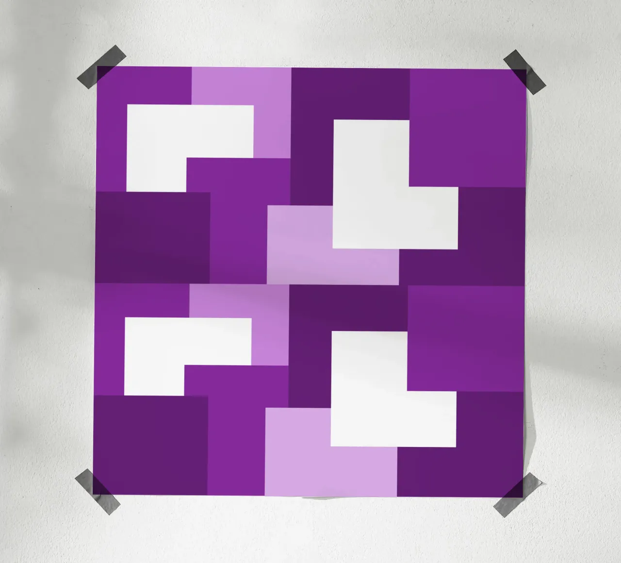 Purple square tiles poster da baobabprintstore