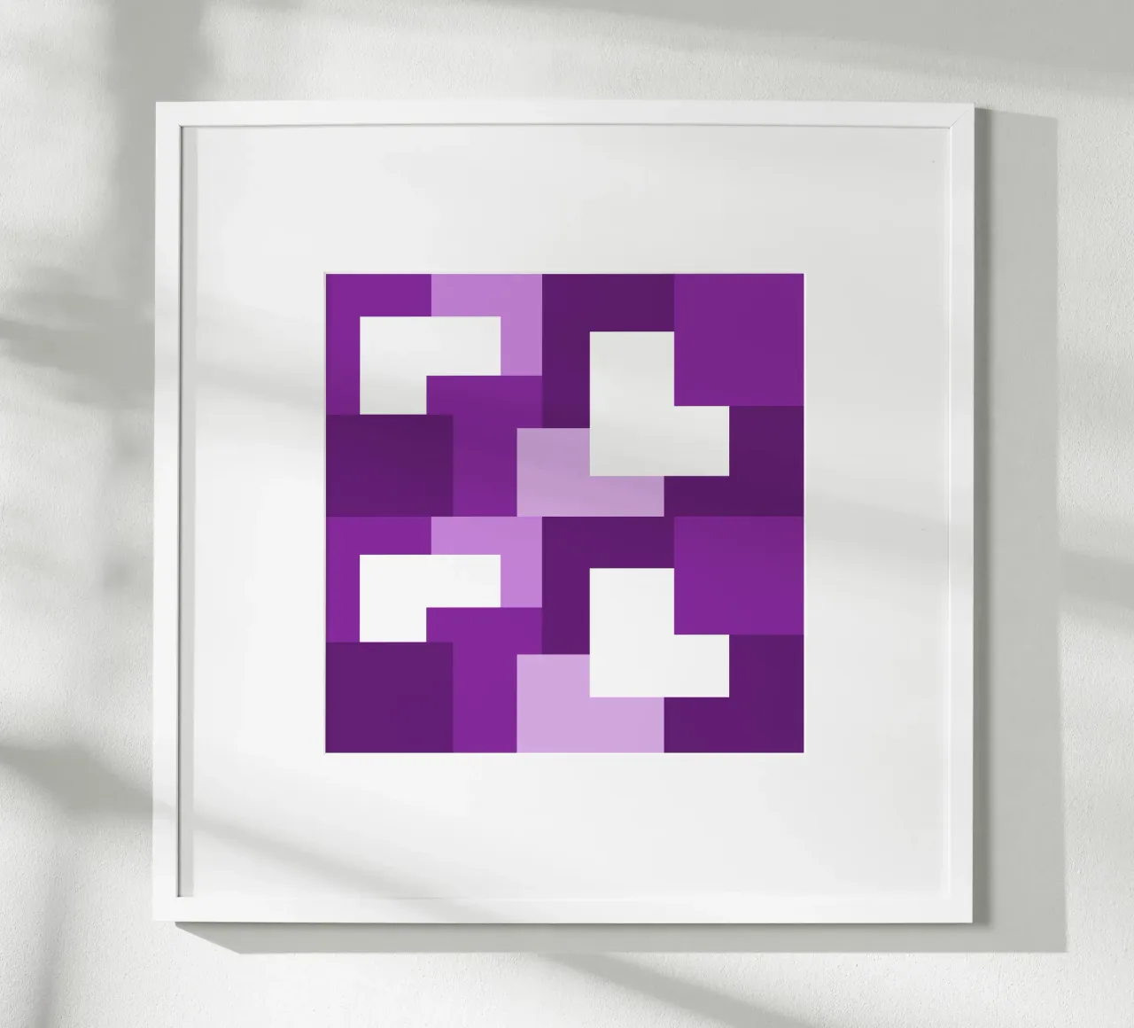 Purple square tiles poster da baobabprintstore