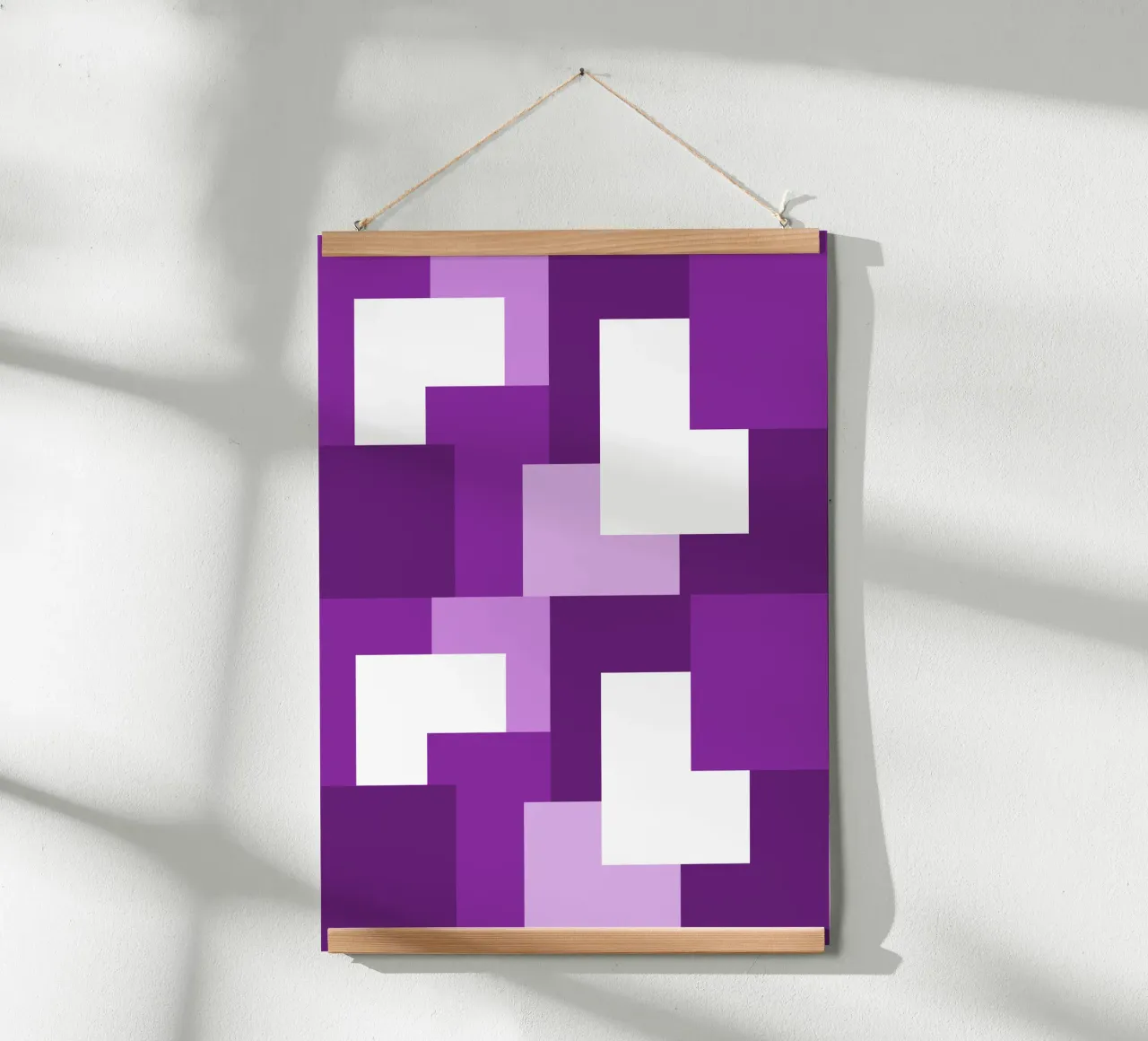 Purple square tiles poster da baobabprintstore