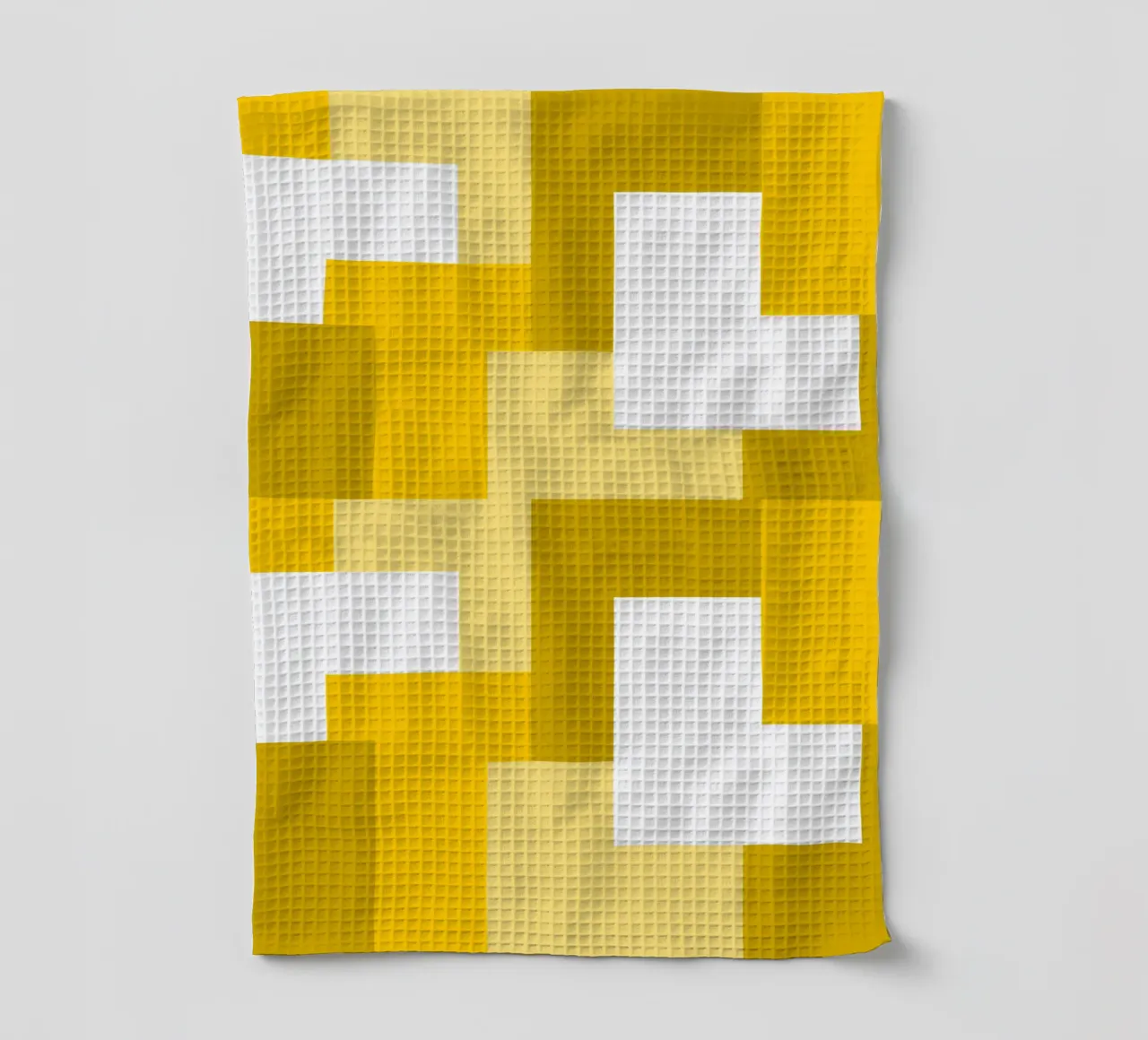 Yellow square tiles canovaccio da cucina da baobabprintstore