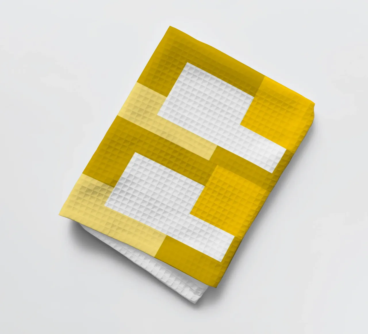 Yellow square tiles canovaccio da cucina da baobabprintstore