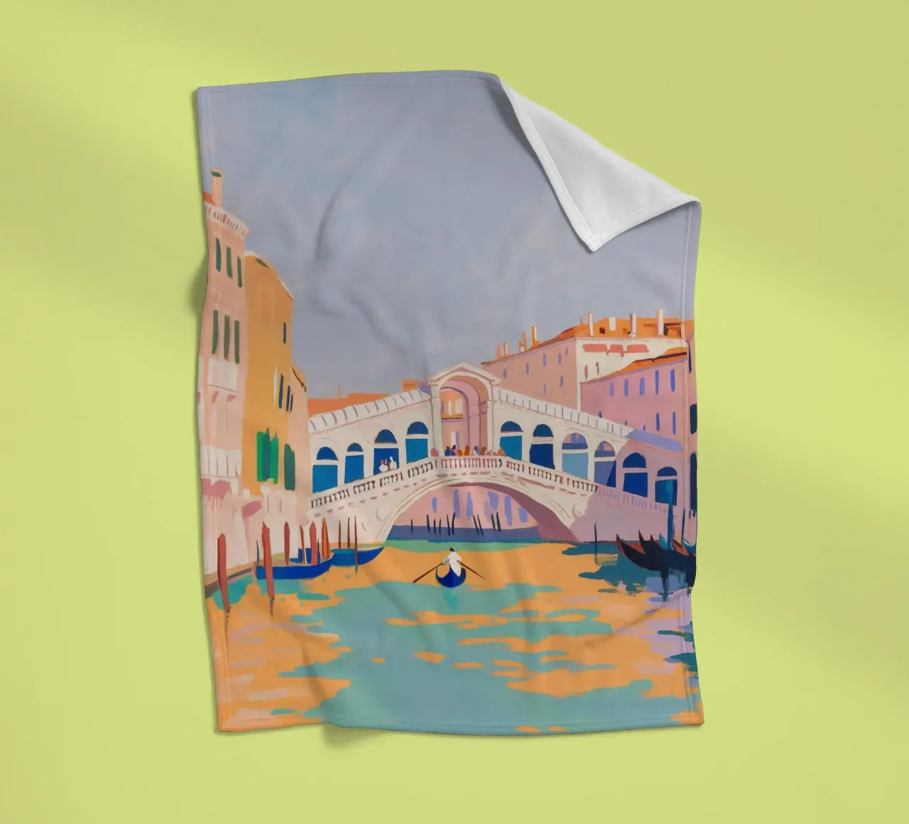 Venice, Italy Painting fleece blanket by Melloi Art Print