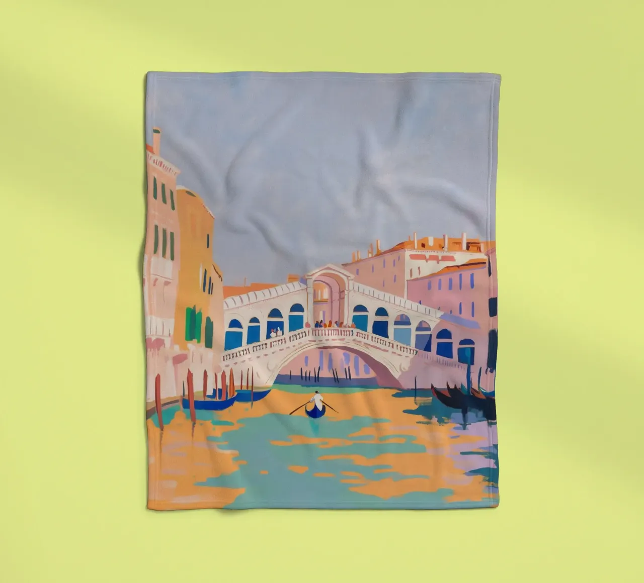 Venice, Italy Painting fleece blanket by Melloi Art Print