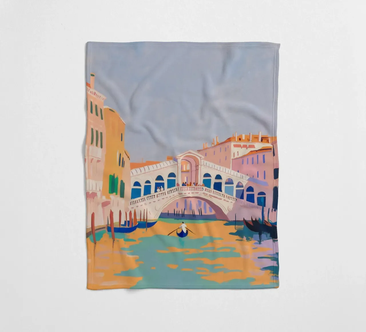 Venice, Italy Painting fleece blanket by Melloi Art Print