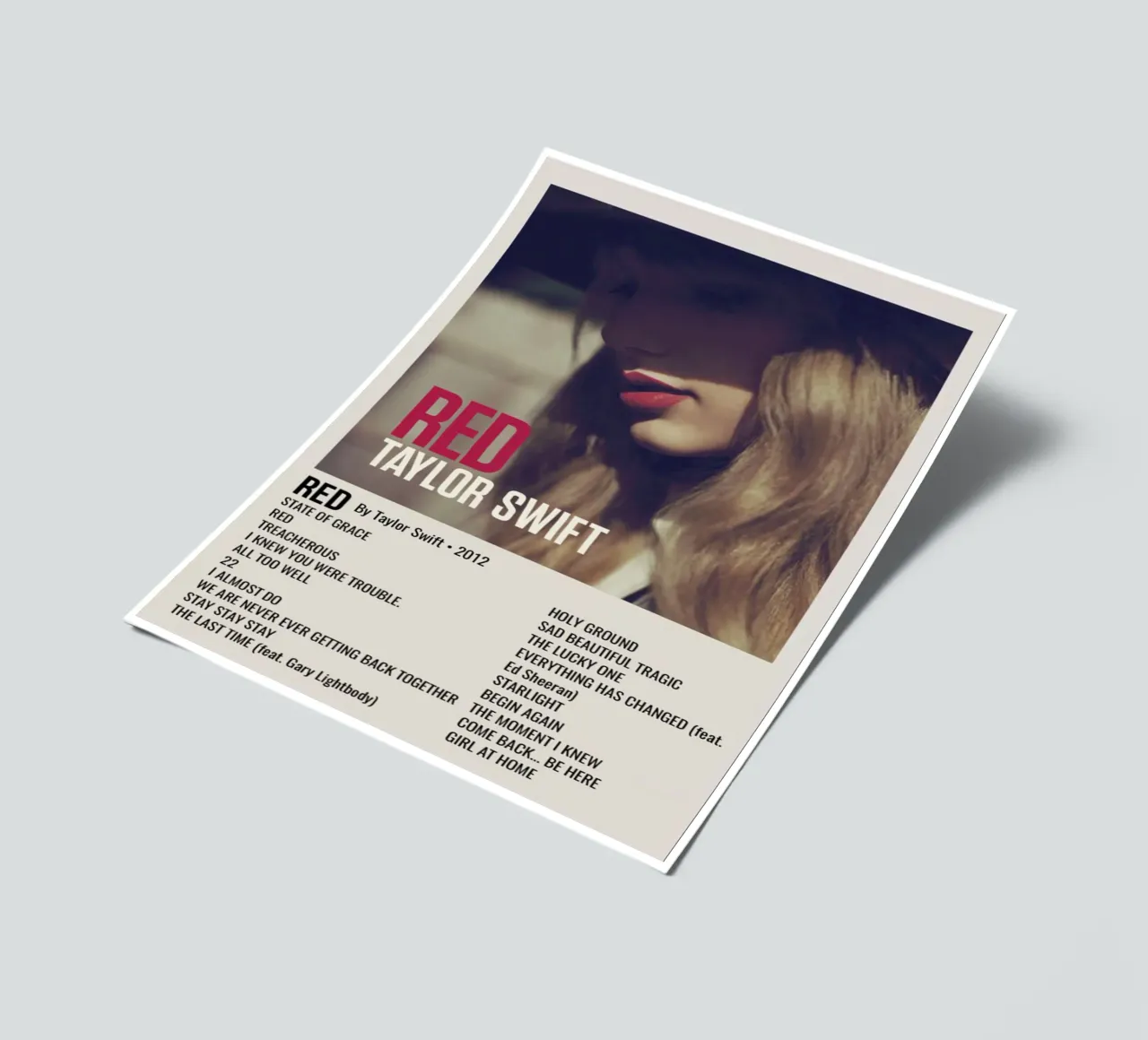 TAYLOR SWIFT RED By Taylor Swift - 2012 Stickerbogen von SoundStudio