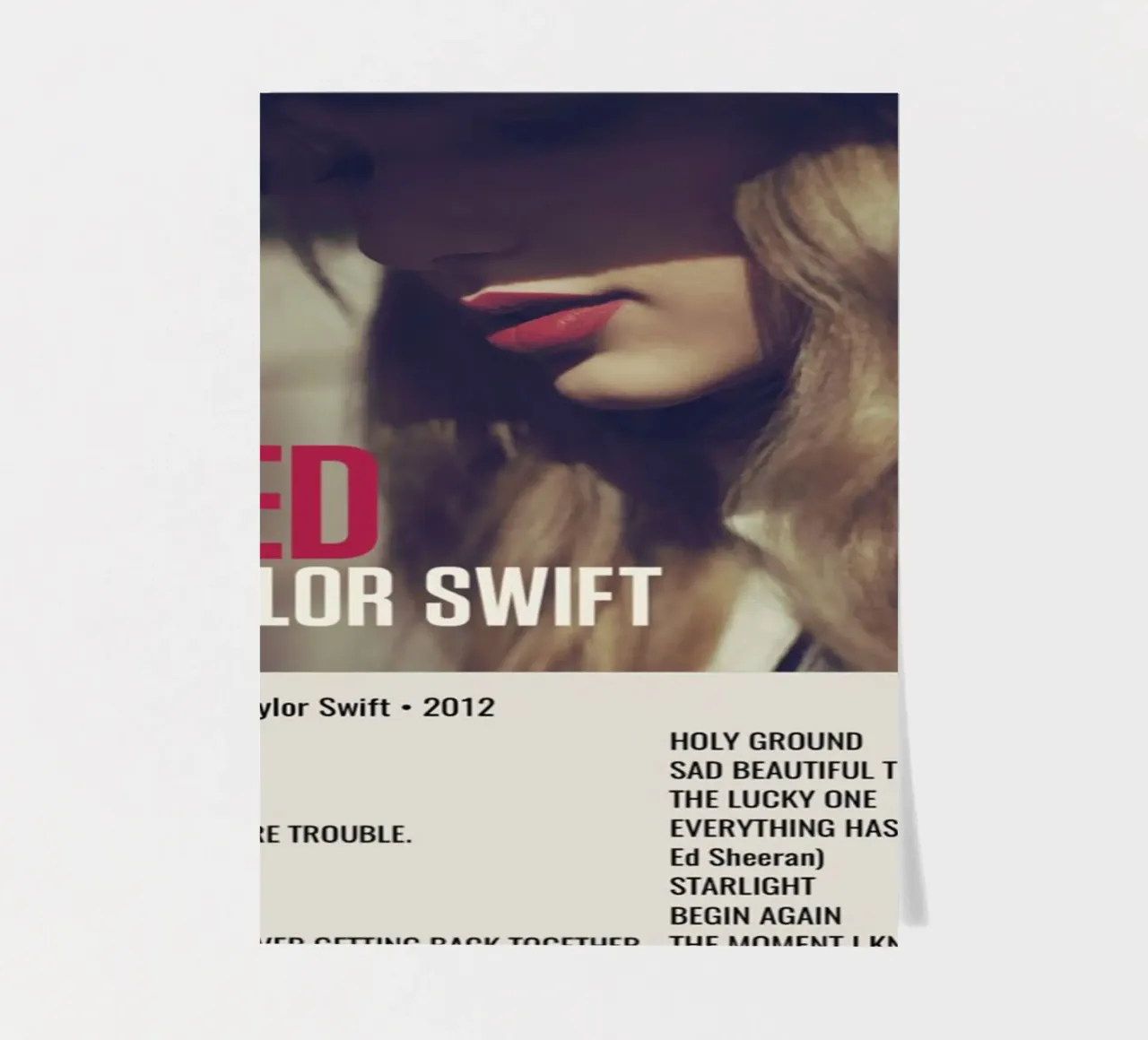TAYLOR SWIFT RED By Taylor Swift - 2012 foglio adesivo da SoundStudio