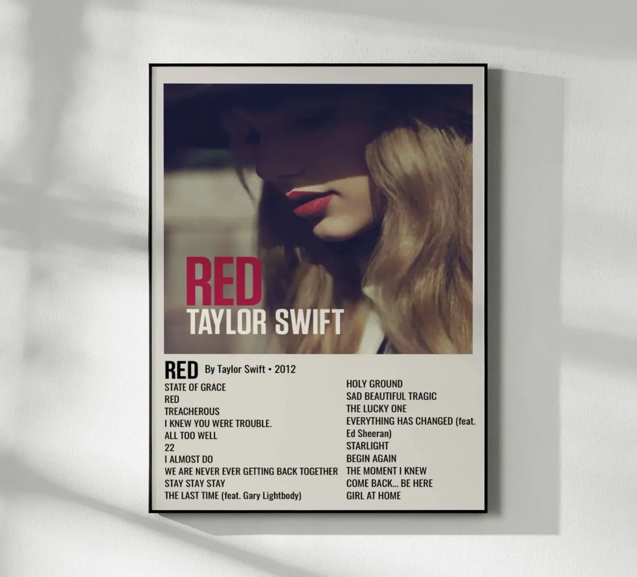 TAYLOR SWIFT RED By Taylor Swift - 2012 plexiglas de SoundStudio