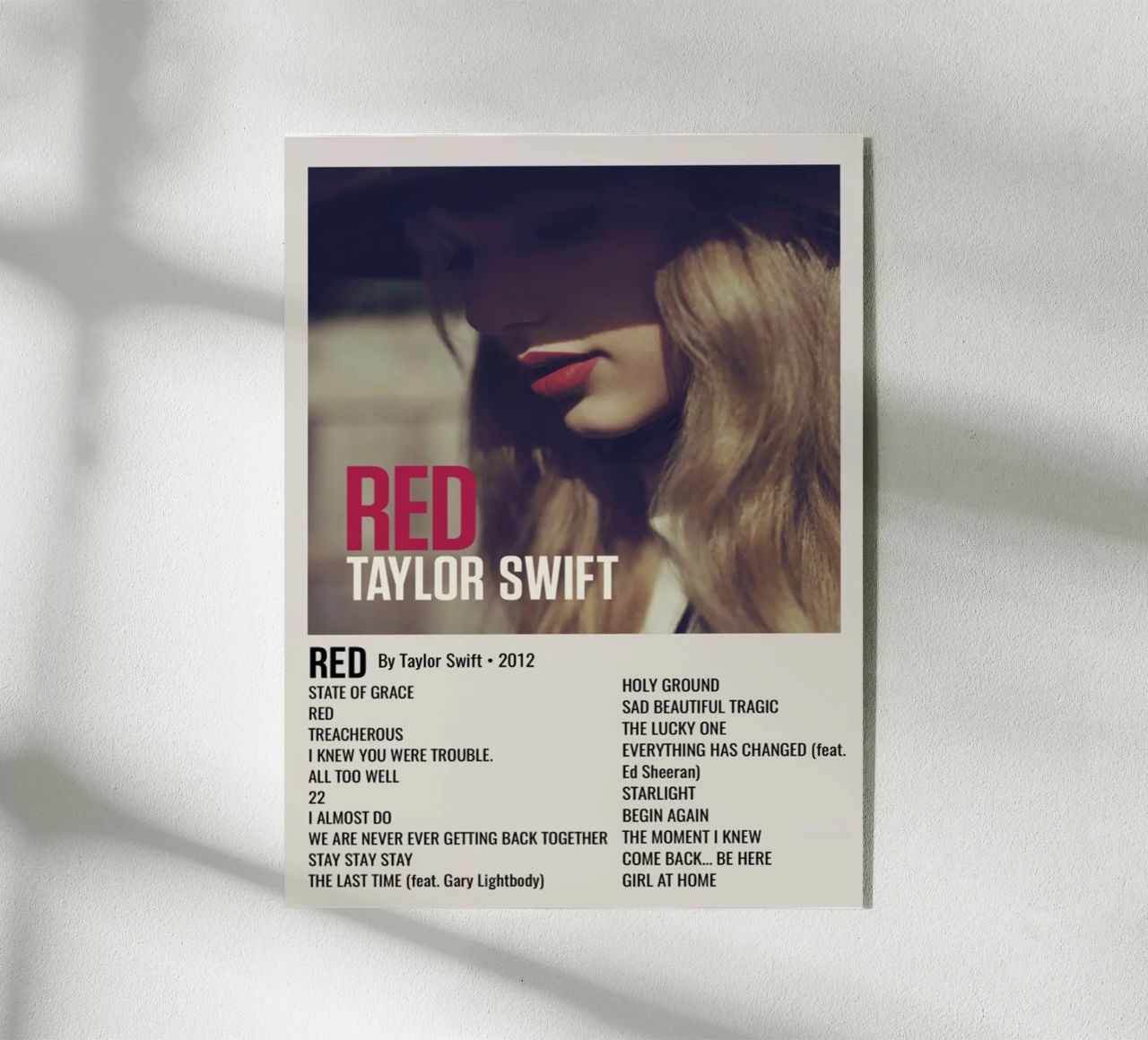 TAYLOR SWIFT RED By Taylor Swift - 2012 plexiglass da SoundStudio