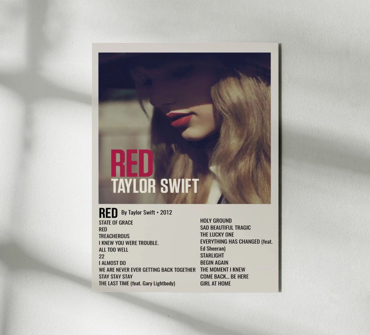 TAYLOR SWIFT RED By Taylor Swift - 2012 alluminio dibond da SoundStudio
