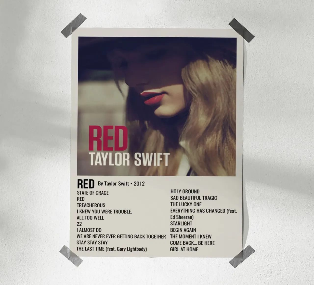 TAYLOR SWIFT RED By Taylor Swift - 2012 hahnemühle van SoundStudio