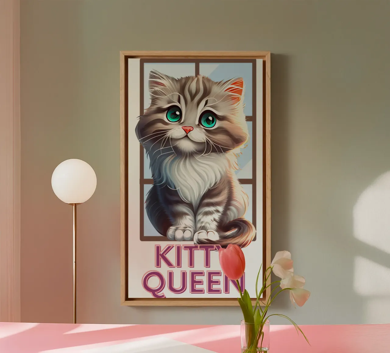 Kitty Koningin canvas met Baklijst van yukihana