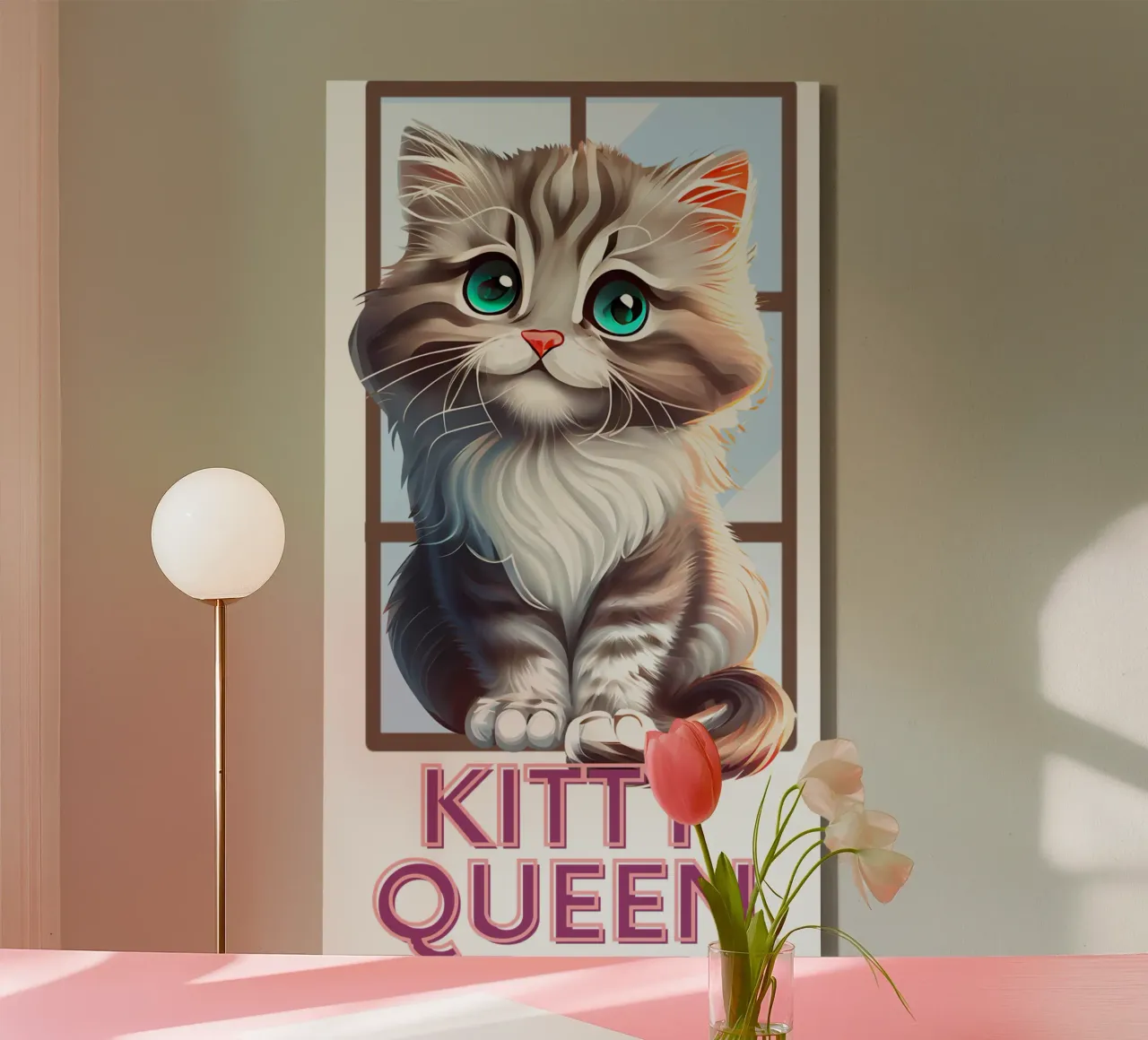 Kitty Koningin canvas met Baklijst van yukihana