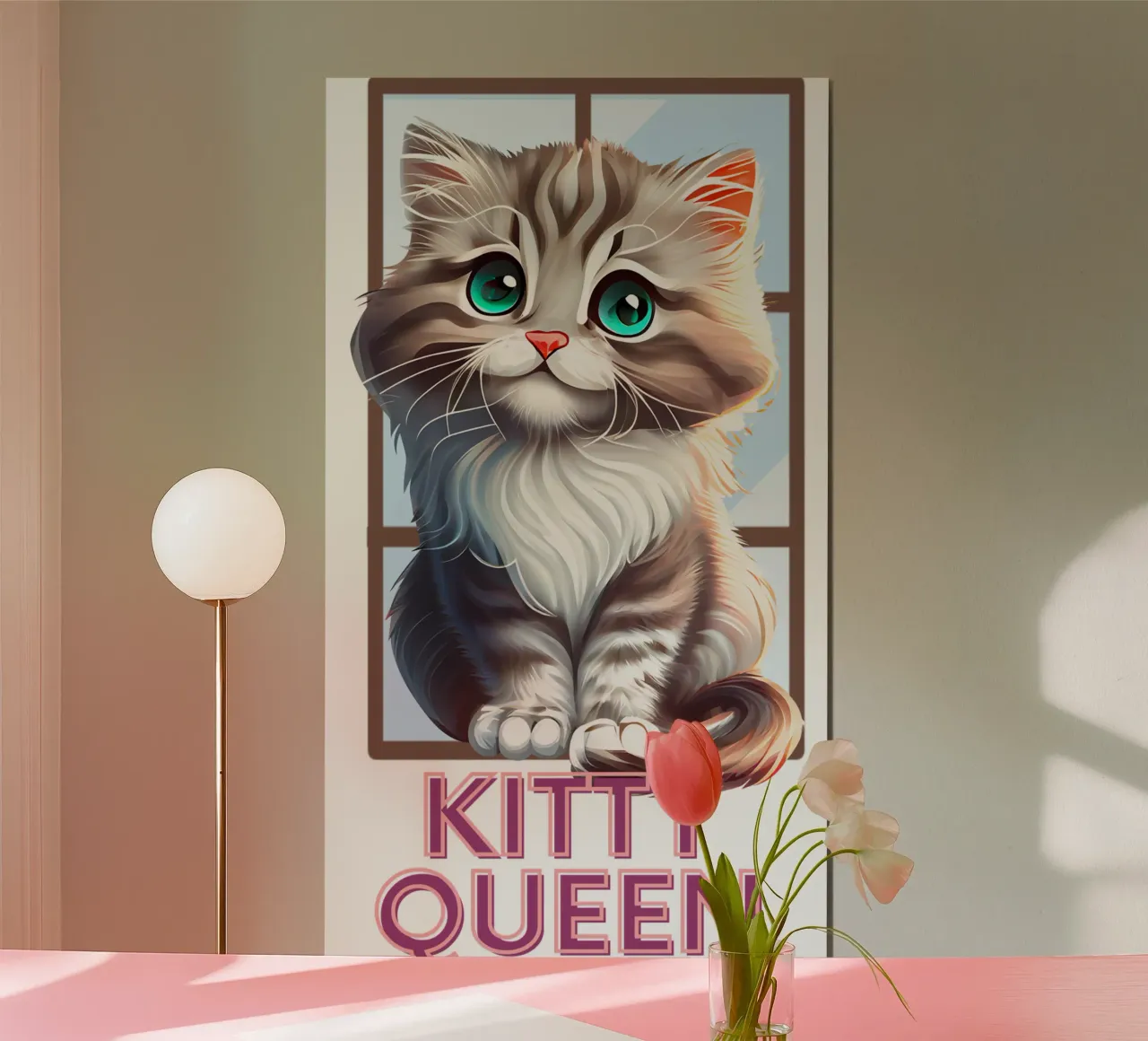 Kitty Queen poster con telaio in plastica da yukihana