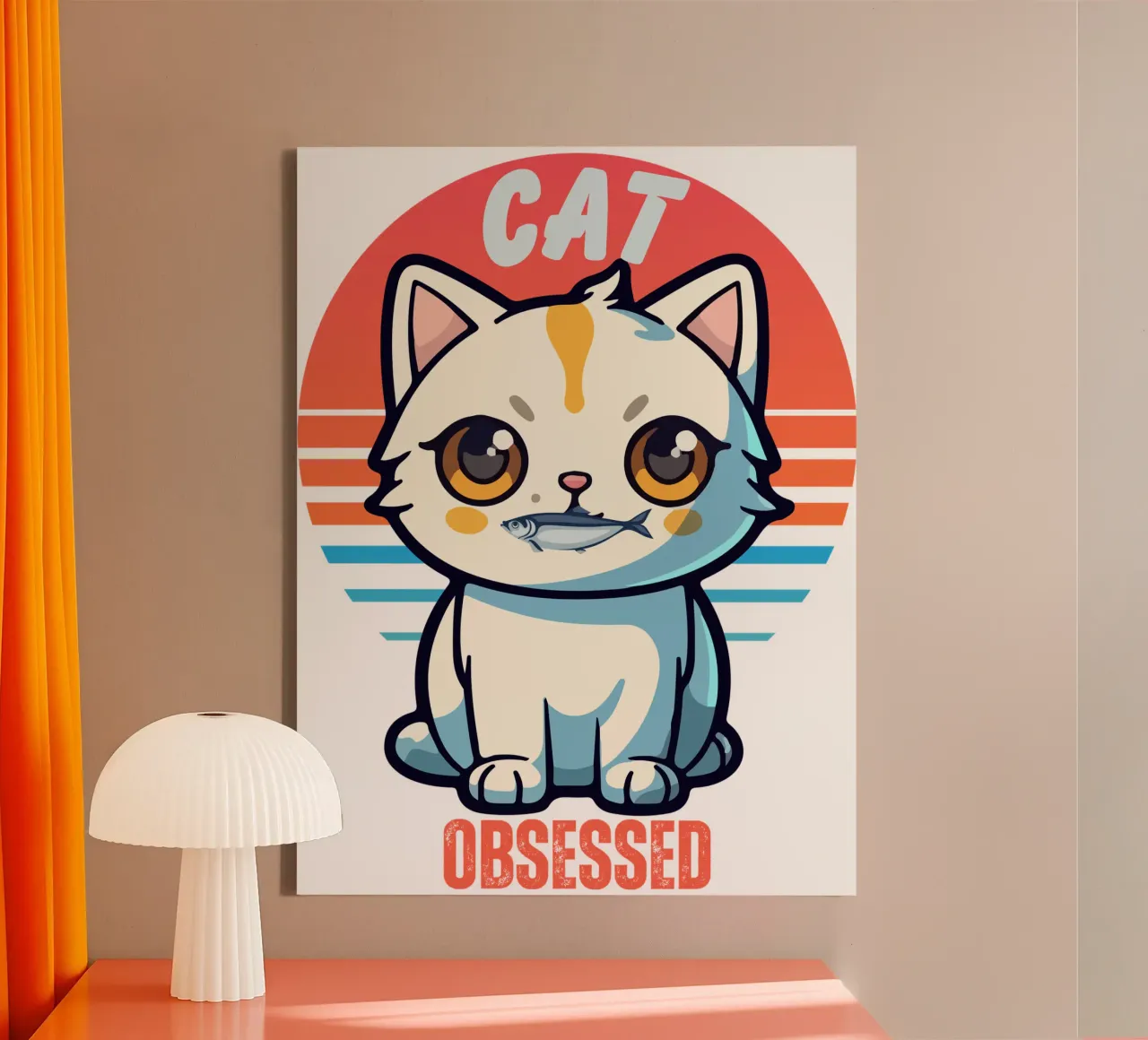 Ossessionato dai gatti tela con Cornice a cassetta da yukihana