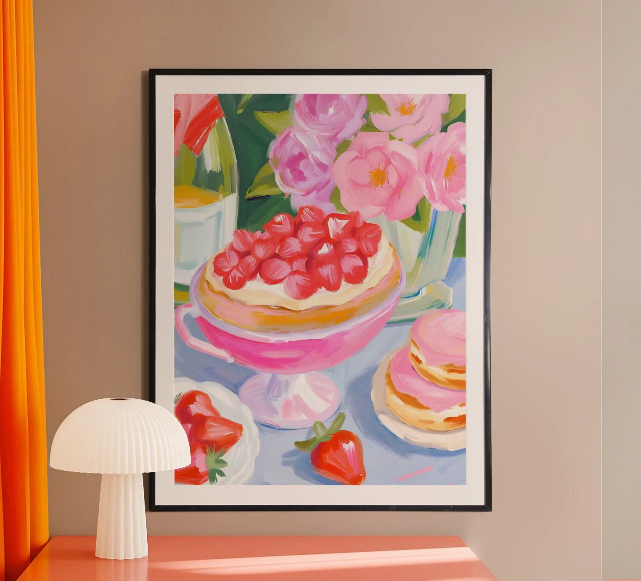Strawberry Brunch Poster poster by Bella Studio