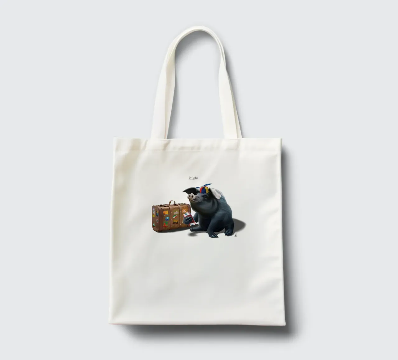 Might (Titled) jute draagtas van Rob Art | Illustration