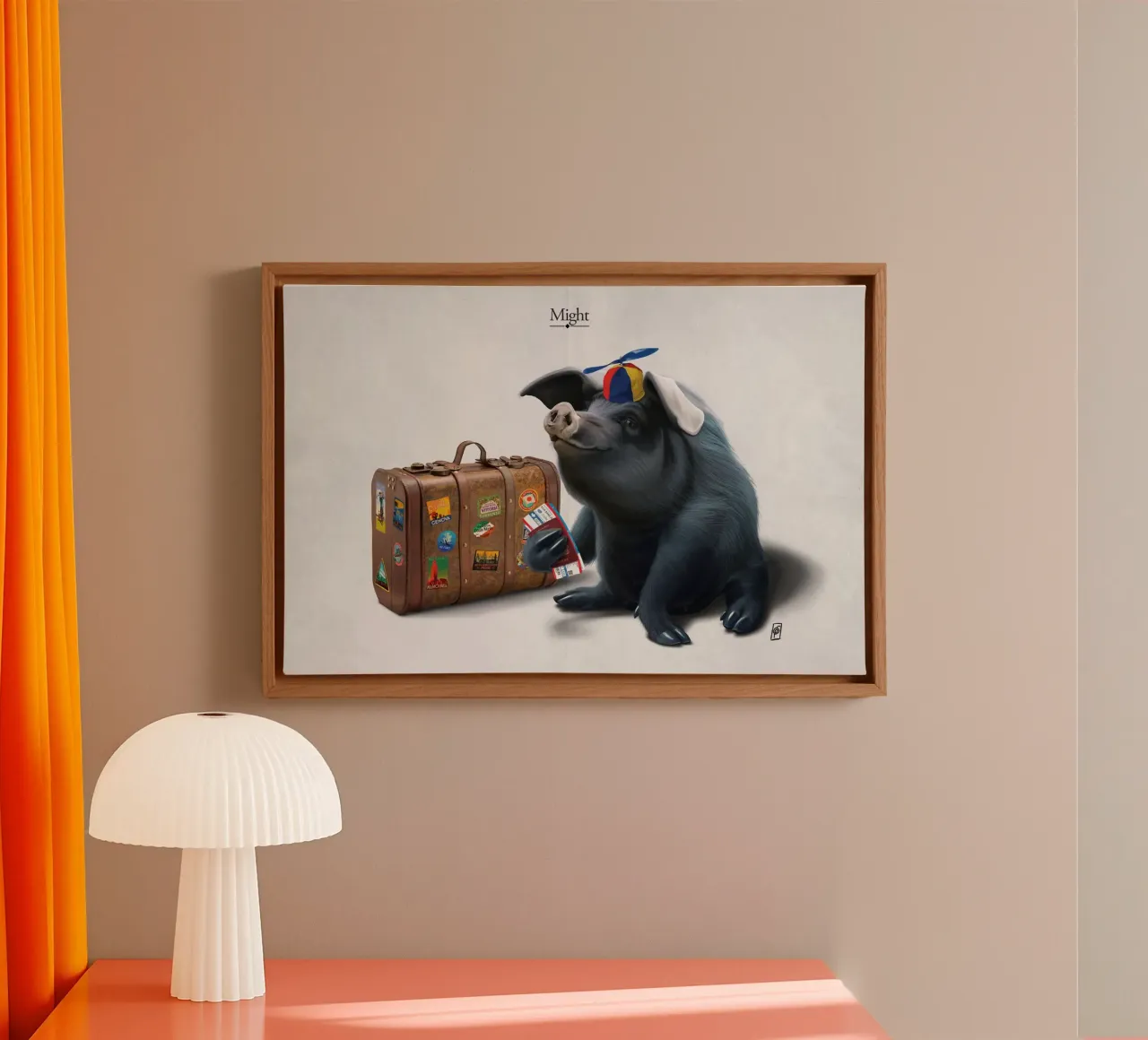 Might (Titled) canvas met Baklijst van Rob Art | Illustration