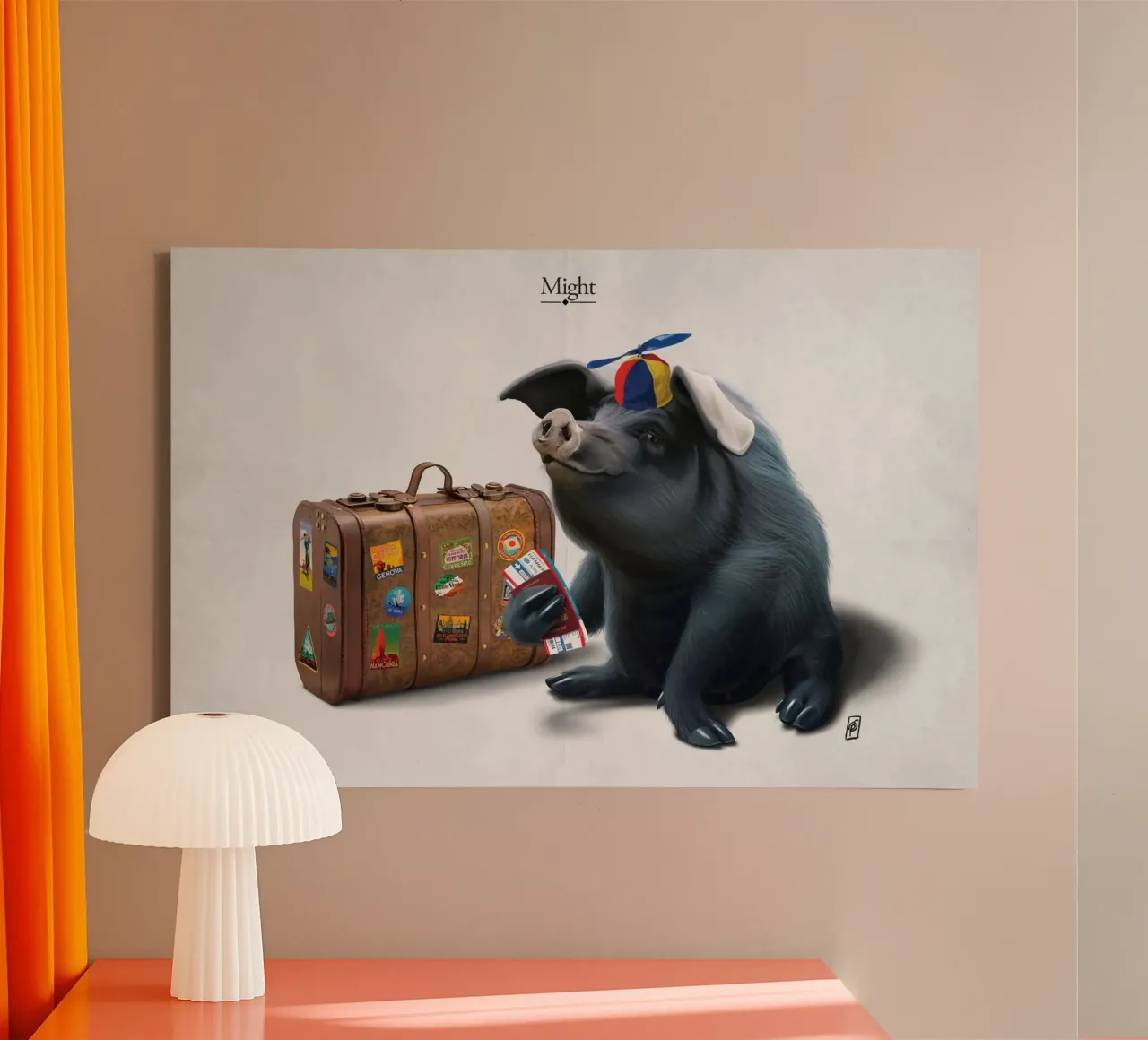Might (Titled) canvas met Baklijst van Rob Art | Illustration