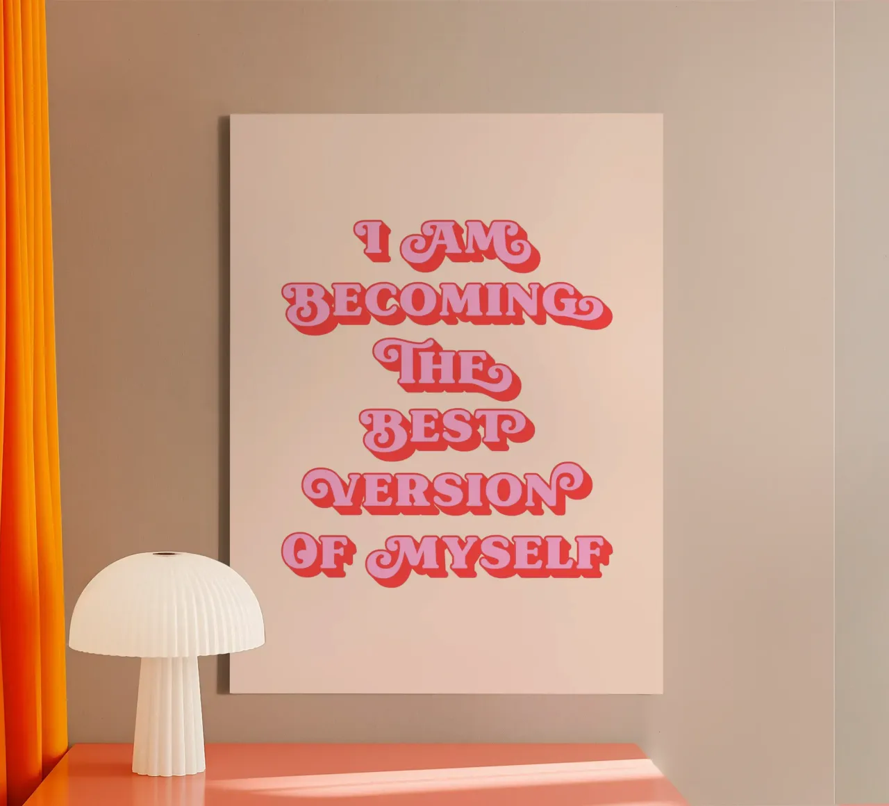 I am becoming the best version of myself (Peach Tone) canvas with Floater frame by Paigaam Studio