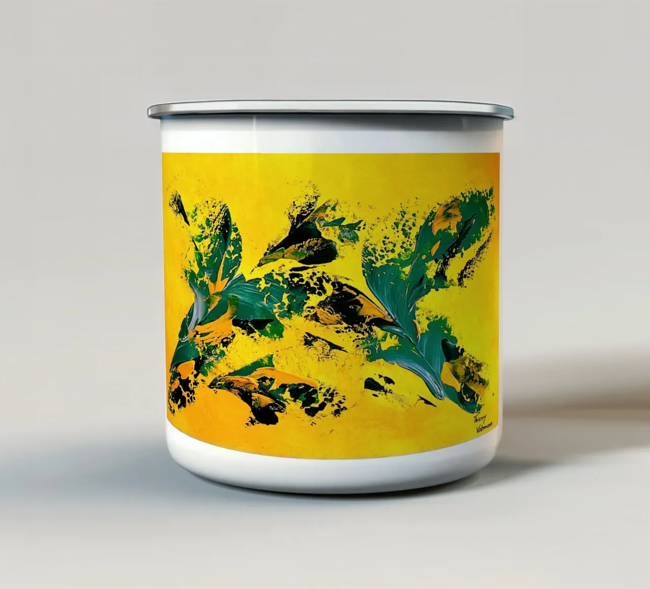 IDEAL GIFT 111 tazza in smalto da Thierry Vobmann Abstract painting