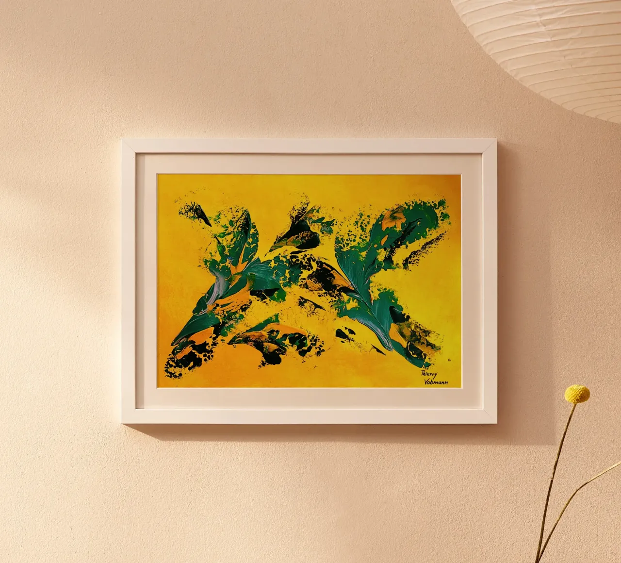 IDEAL GIFT 111 poster con telaio in legno da Thierry Vobmann Abstract painting