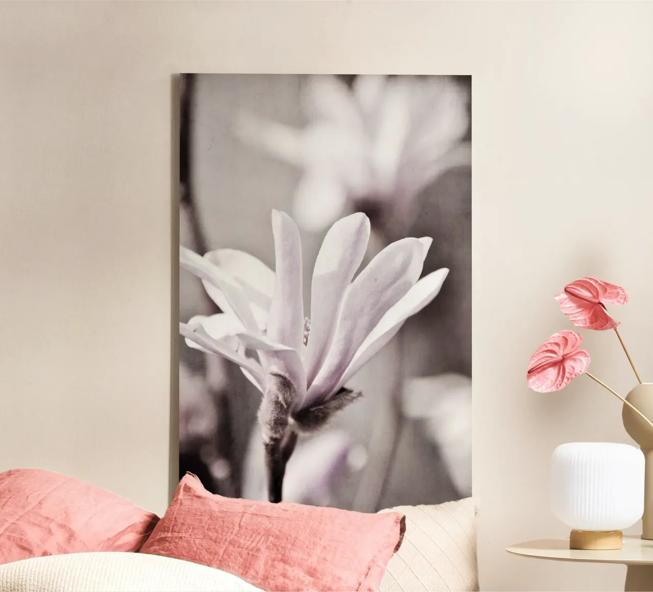 Sternmagnolien tela con Cornice a cassetta da Visuelle Poesie am Wegesrand