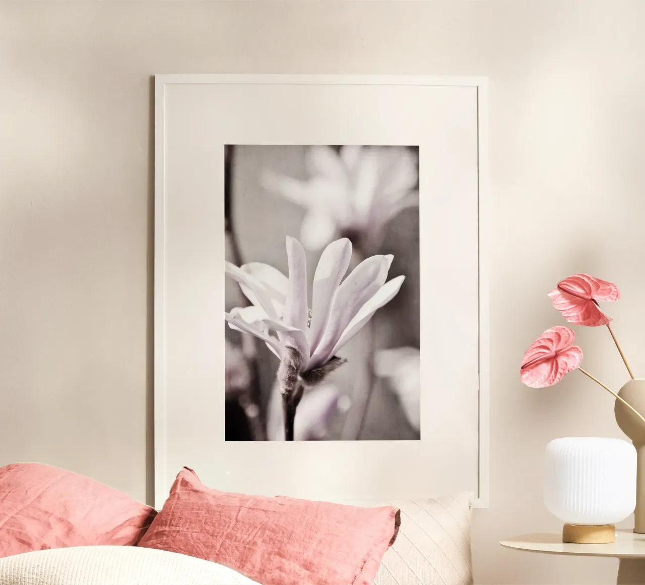 Sternmagnolien poster con telaio in alluminio da Visuelle Poesie am Wegesrand