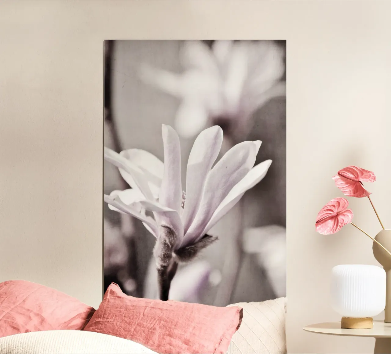 Sternmagnolien poster con telaio in alluminio da Visuelle Poesie am Wegesrand