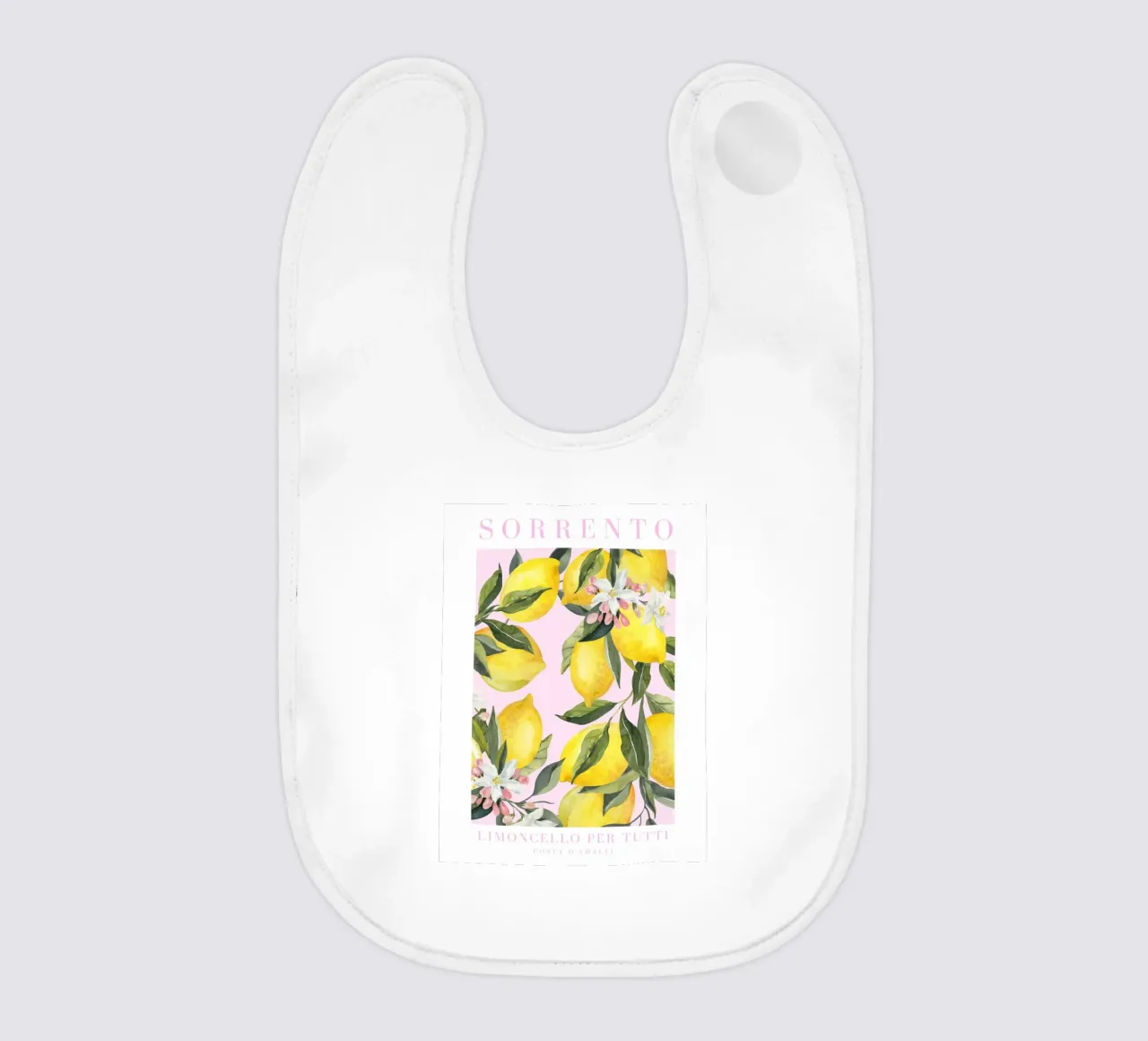 Pink Lemon Amalfi Coast Print, La Dolce Vita, Sorrento Print Babylätzchen von Bella Studio