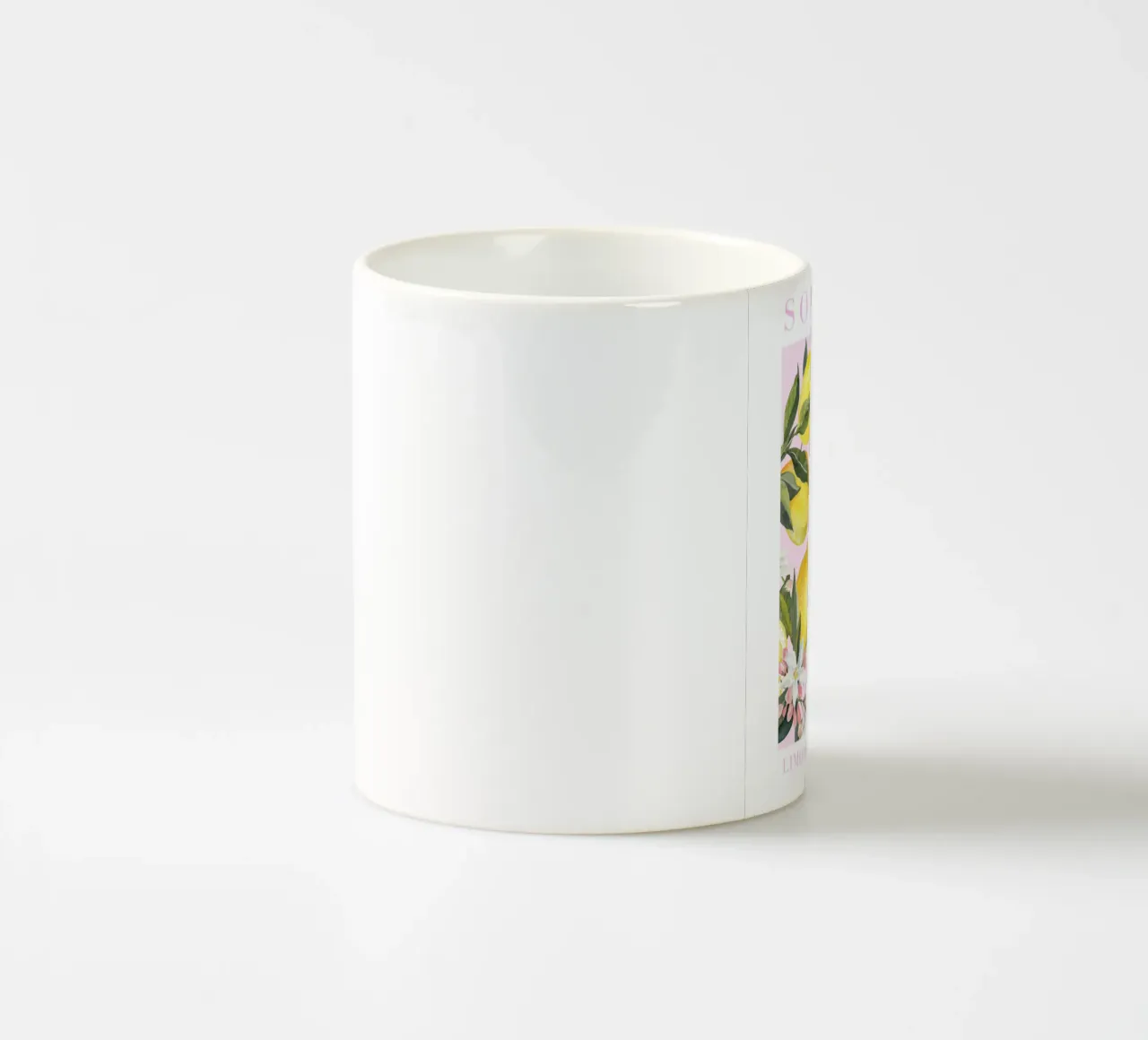 Pink Lemon Amalfi Coast Print, La Dolce Vita, Sorrento Print tazza in ceramica da Bella Studio