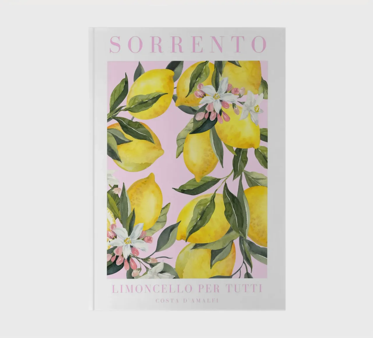 Pink Lemon Amalfi Coast Print, La Dolce Vita, Sorrento Print diario da Bella Studio