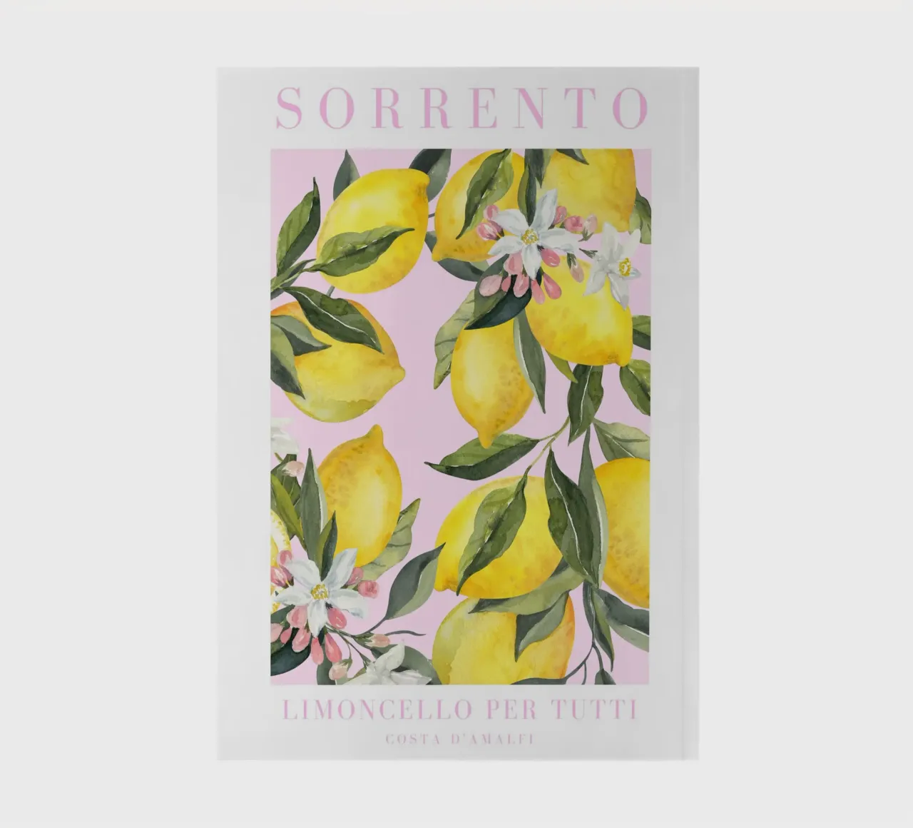 Pink Lemon Amalfi Coast Print, La Dolce Vita, Sorrento Print diario da Bella Studio