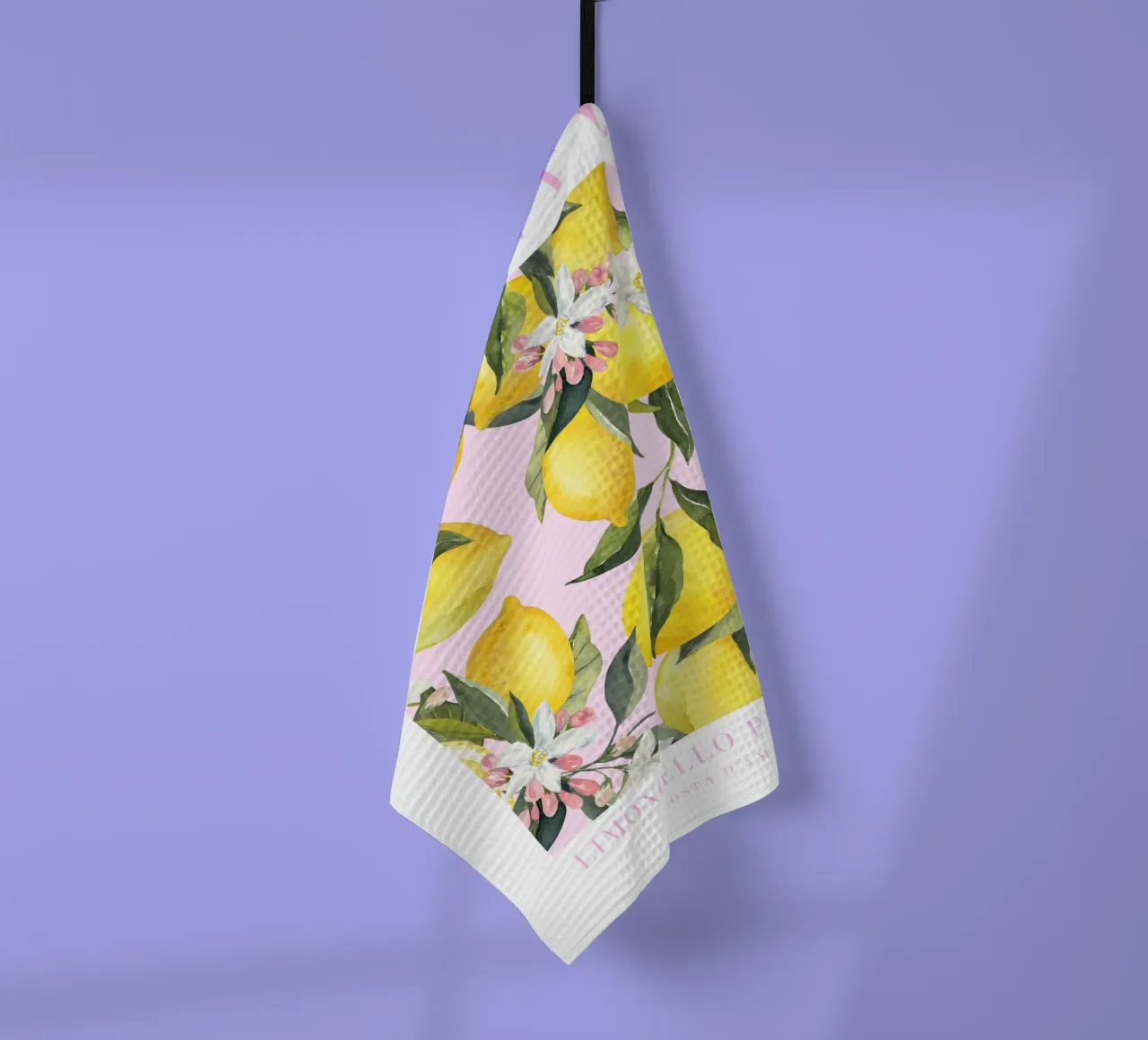 Pink Lemon Amalfi Coast Print, La Dolce Vita, Sorrento Print Geschirrtuch von Bella Studio