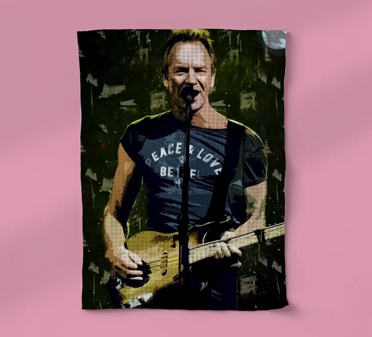 Kunst van Sting theedoek van neonartroom